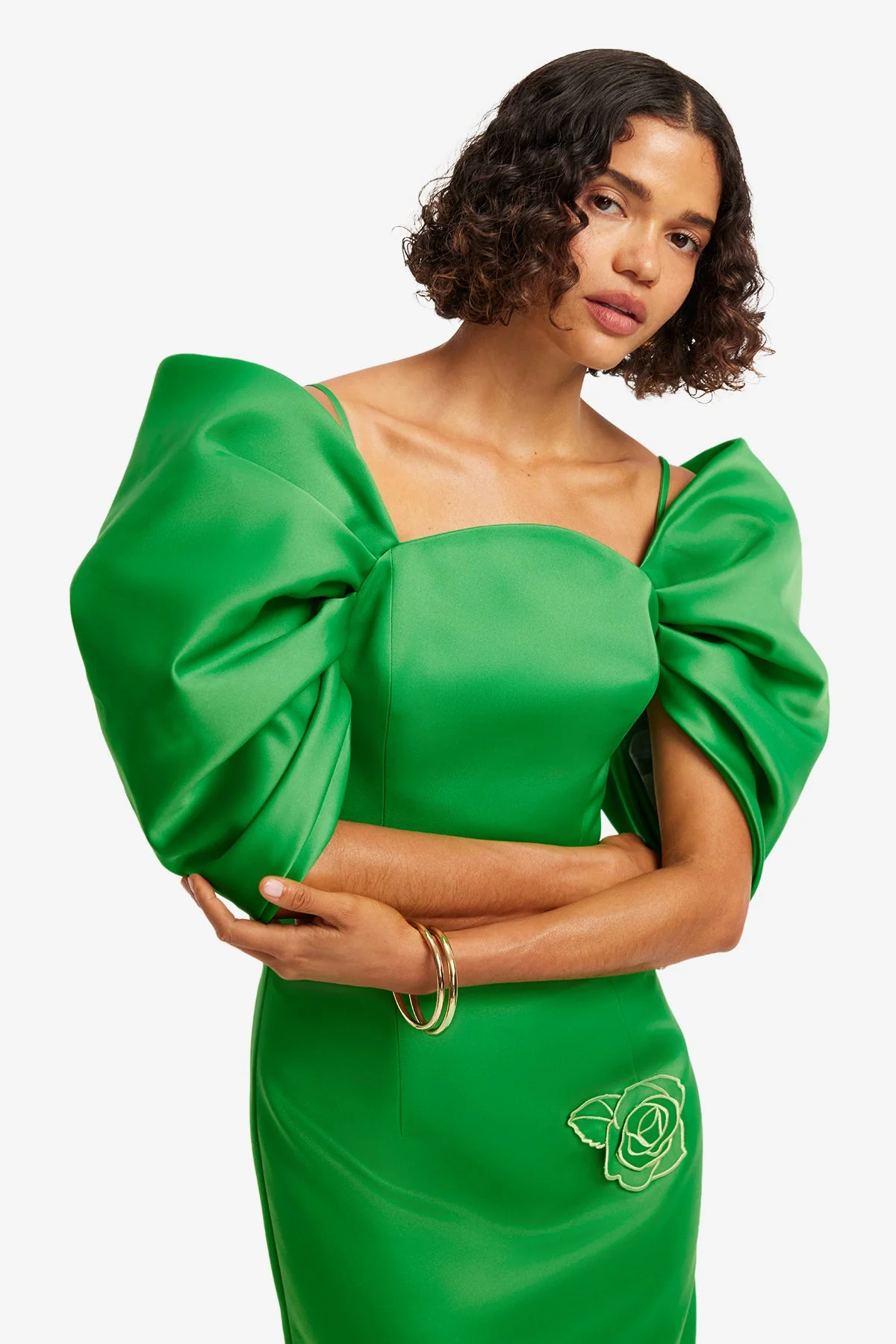 Arabella Appliqué Maxi Dress - Verdant