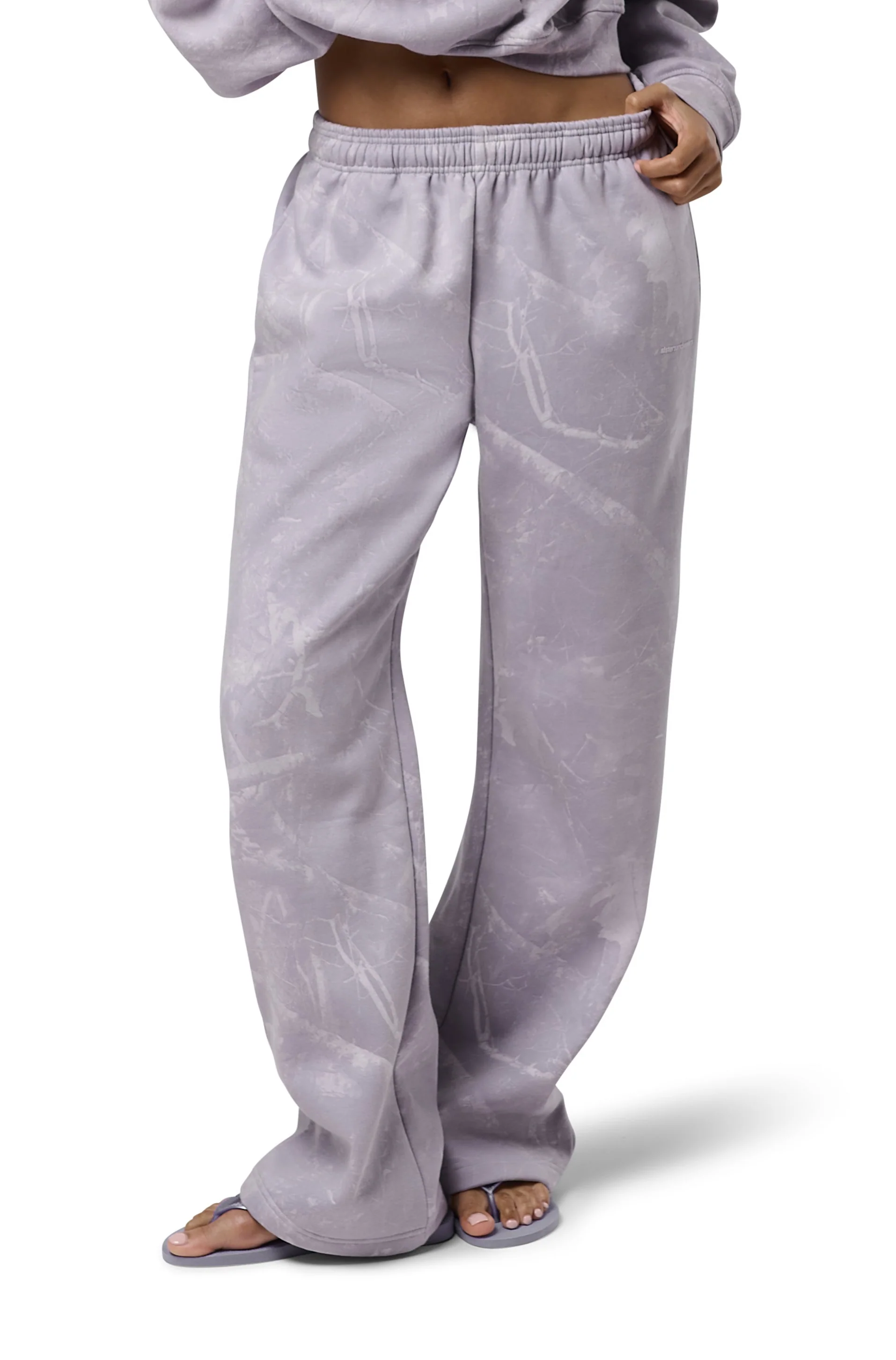 Ranch Wide Leg Sweatpants in Lilac Camo