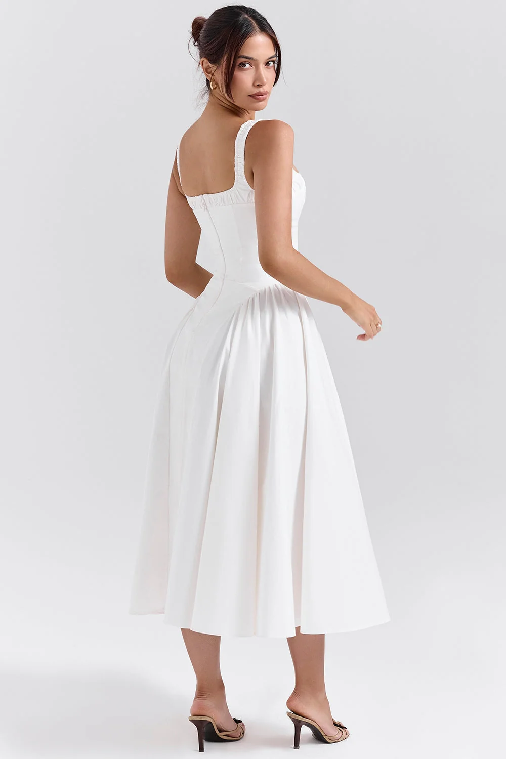 white cotton midi sundress