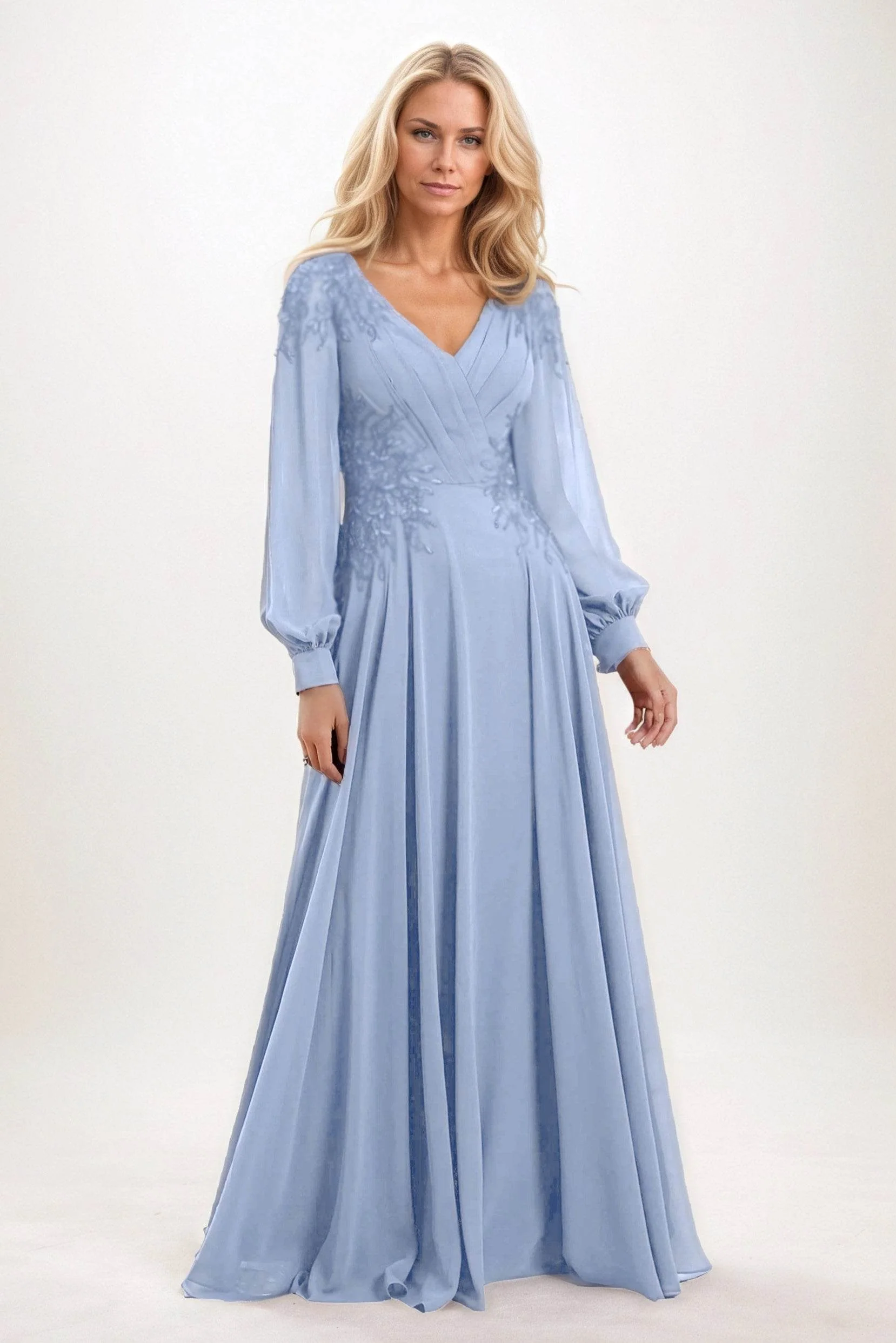 A-Line Maxi Chiffon Mother of the Bride Dresses CM0405