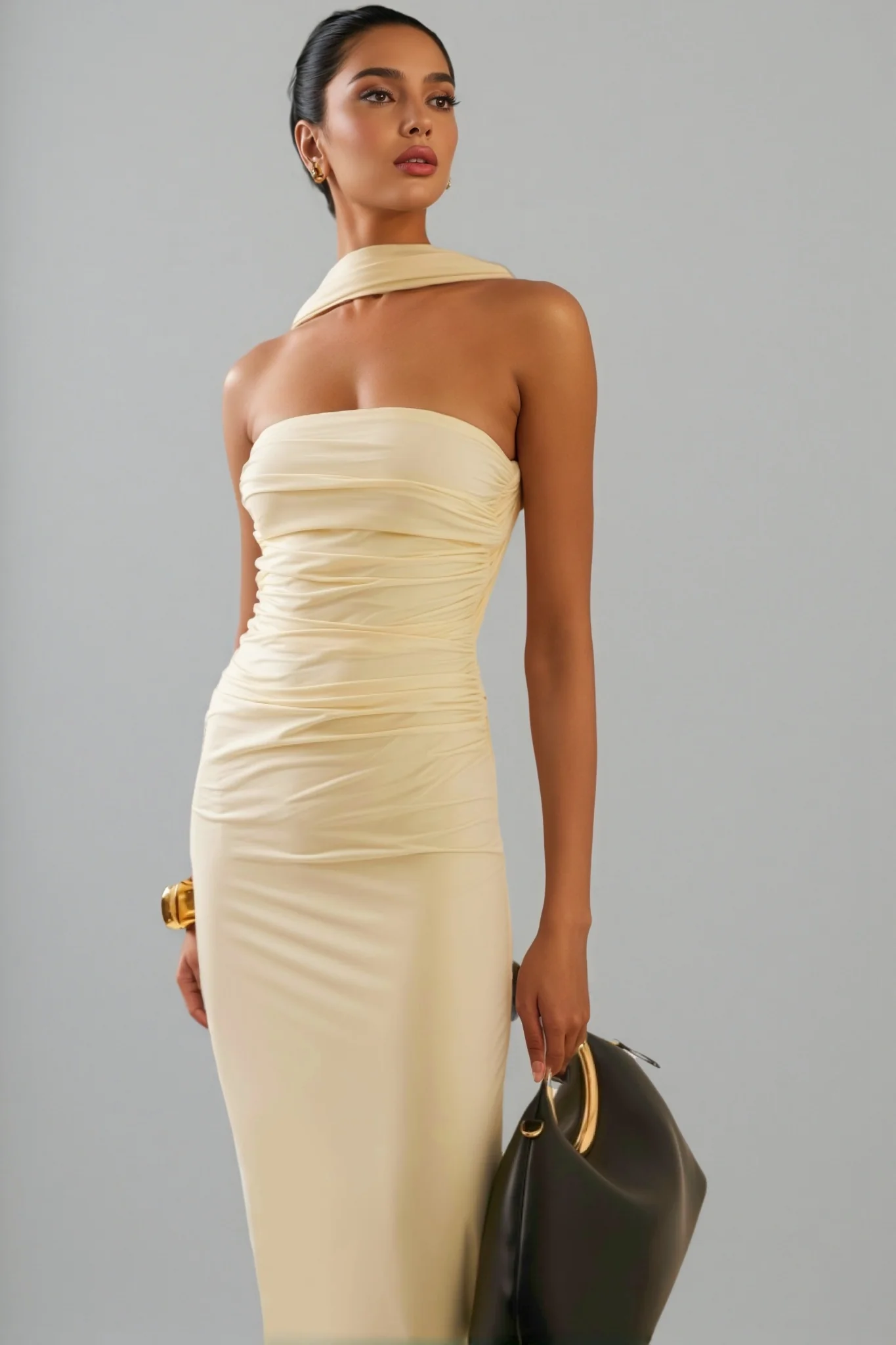 Billysa Ruched Jersey Maxi Dress