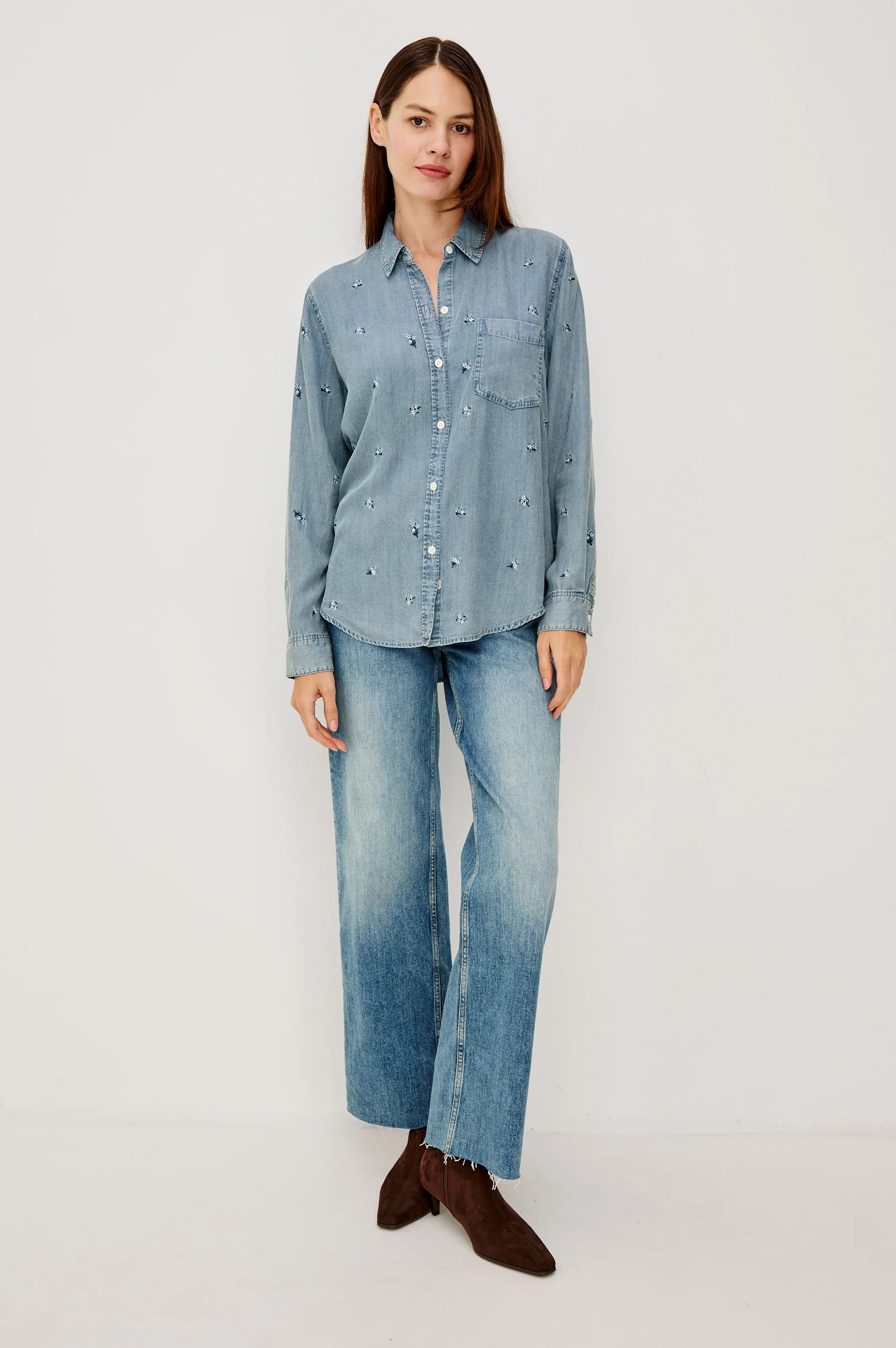 Ingrid Shirt - Blue Blossoms