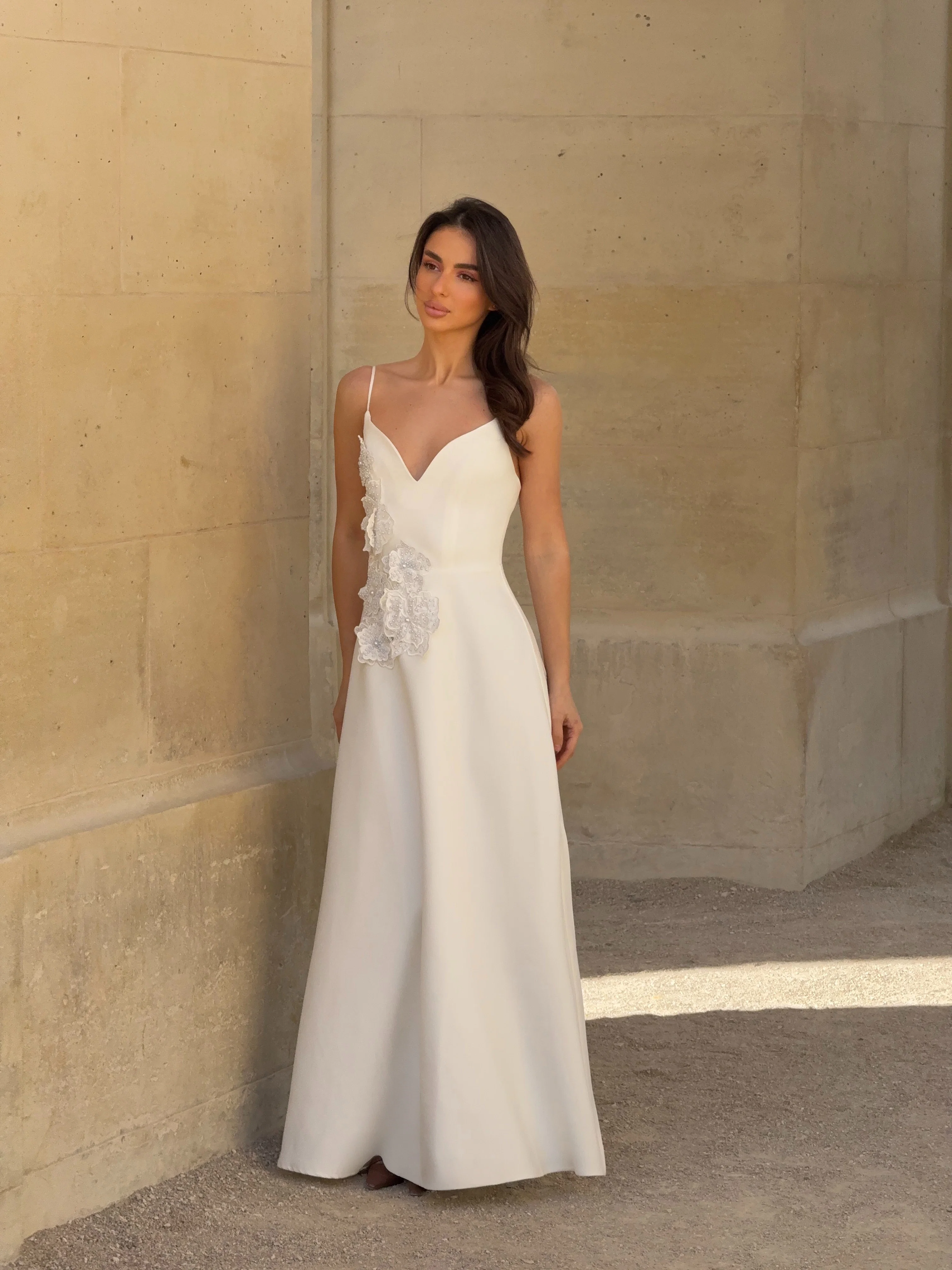 Stella A-Line Gown in White