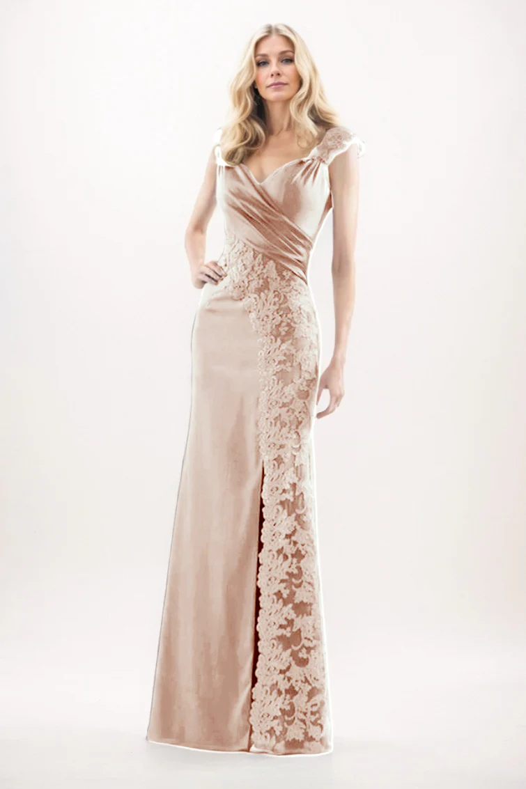 Sheath-Column Maxi Chiffon Mother Of The Bride Dress CM0275
