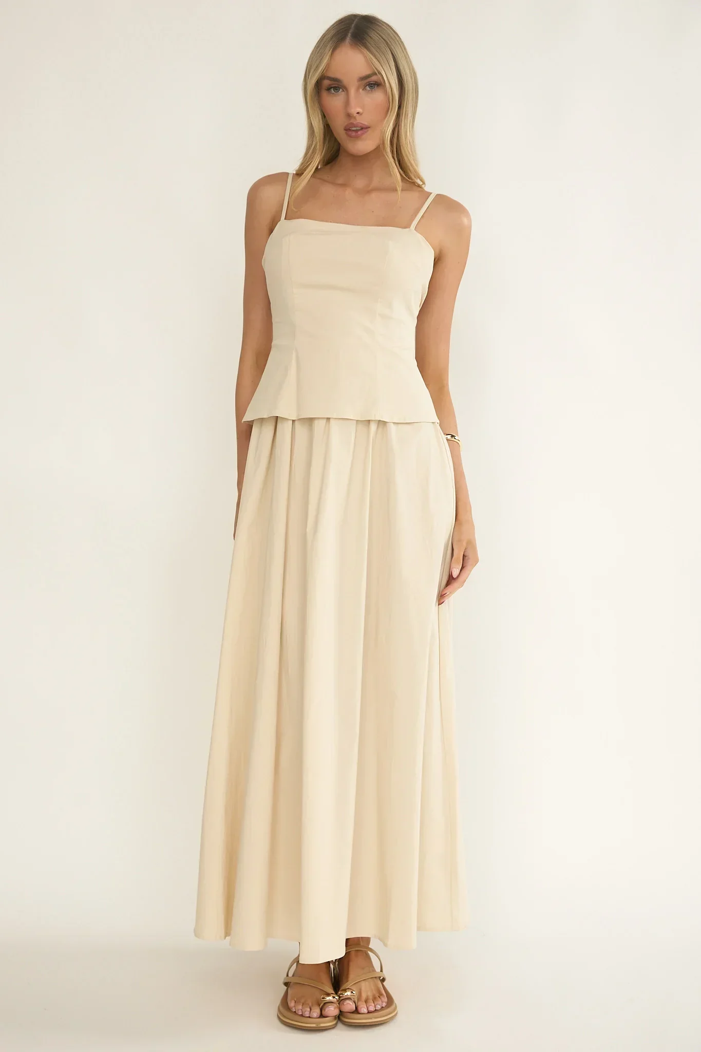 Antonita Cami Strap Maxi Dress Stone