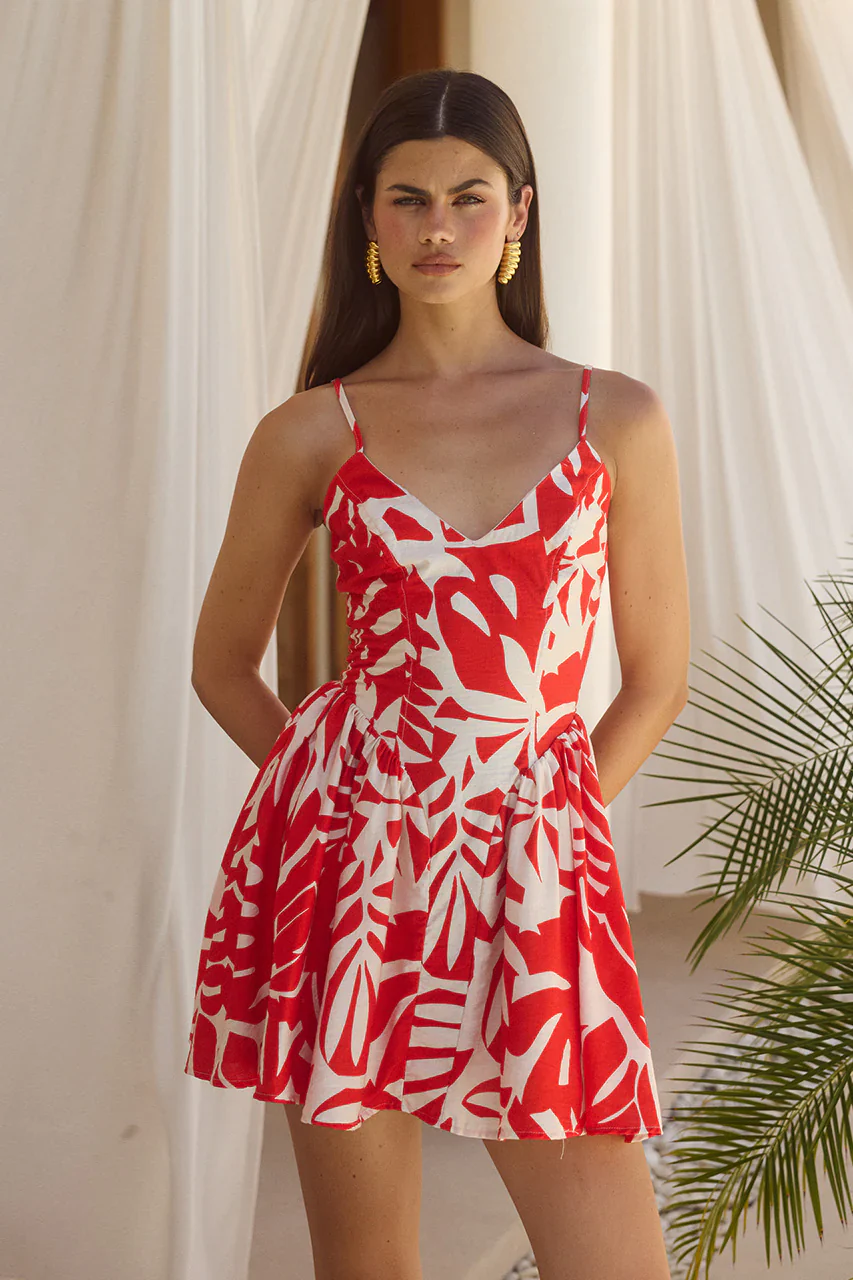 HENRIETTA MINI DRESS - MATELO RED