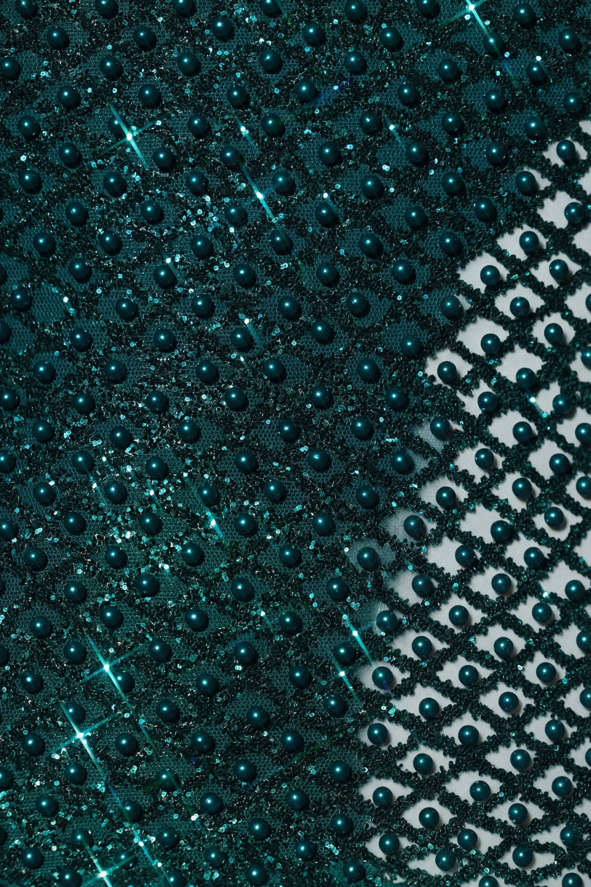 Embellished Bubble Hem Mini Dress in Teal Green