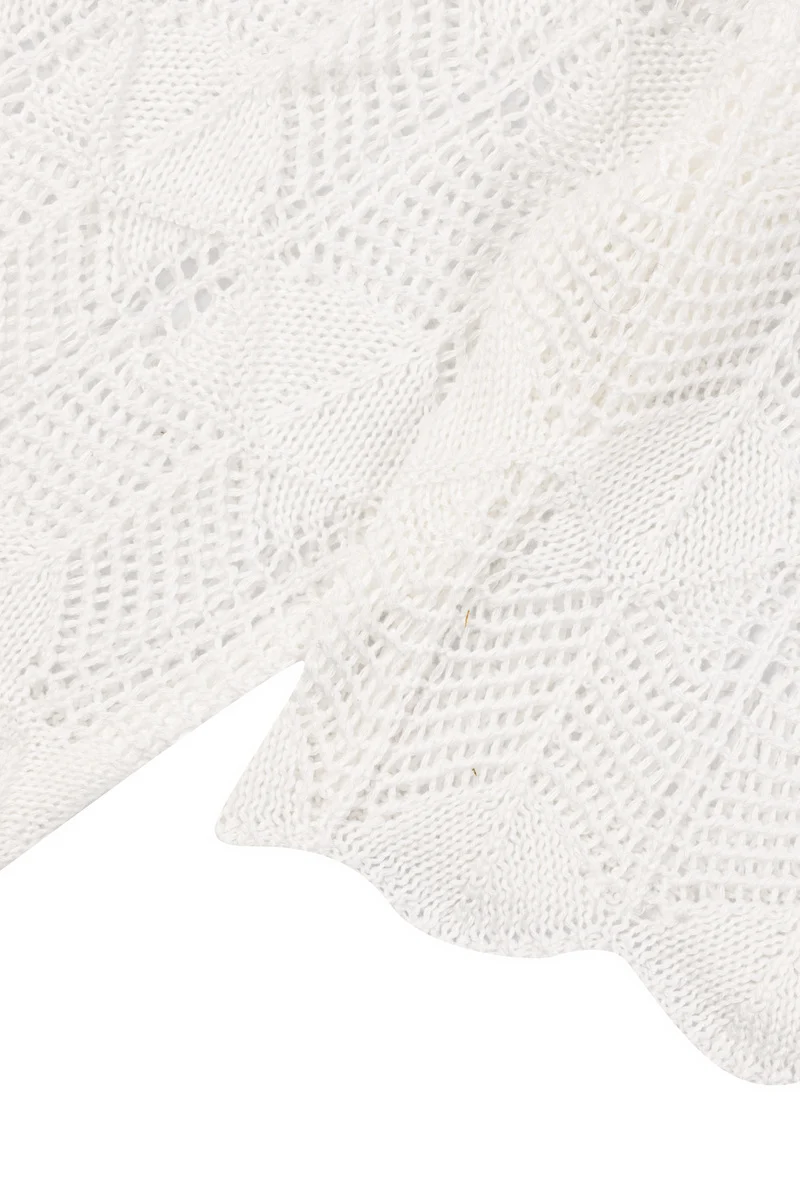 Open-Front Pointelle Bow Cardigan