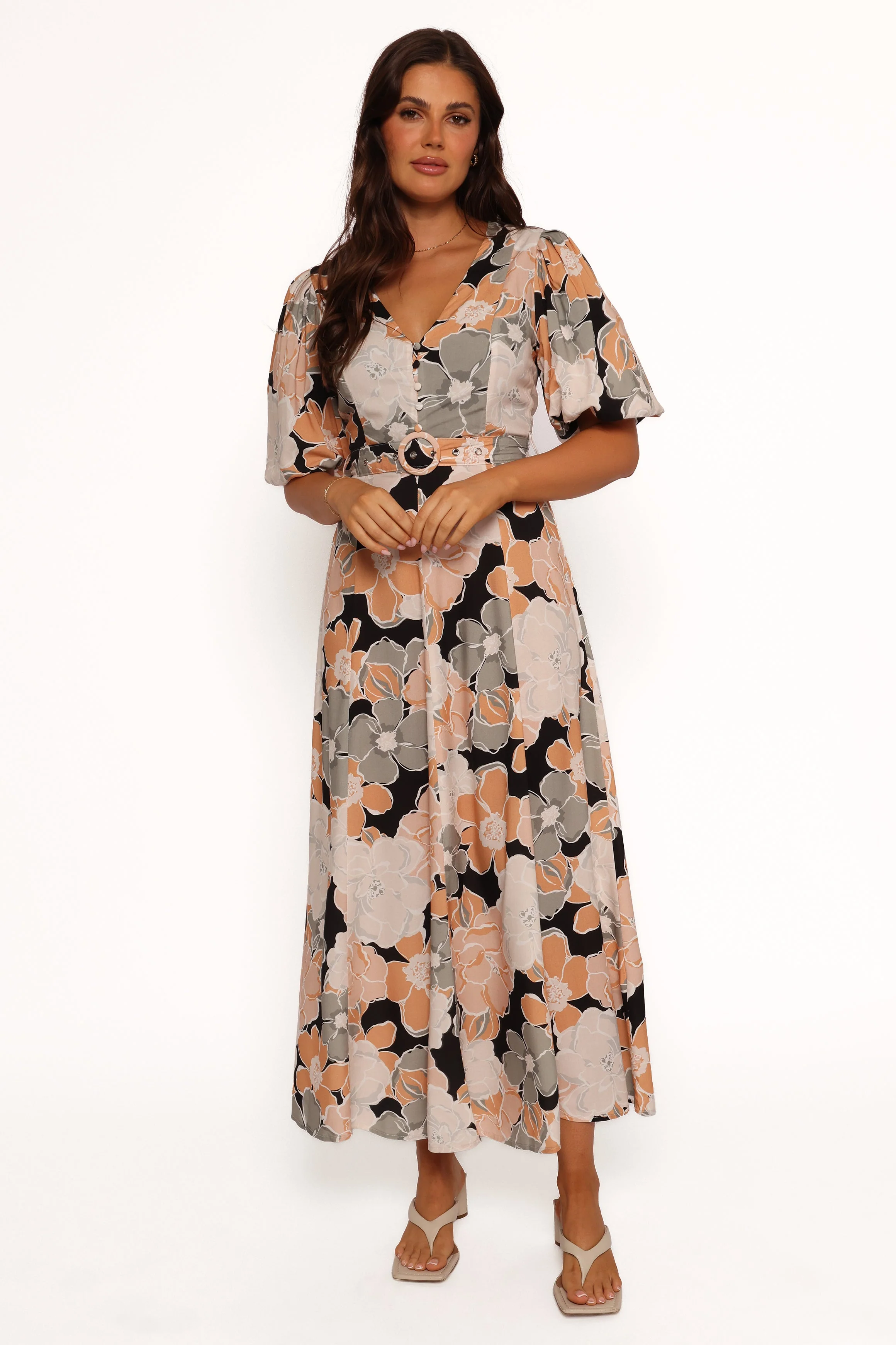 Tiarni Maxi Dress - Black Floral