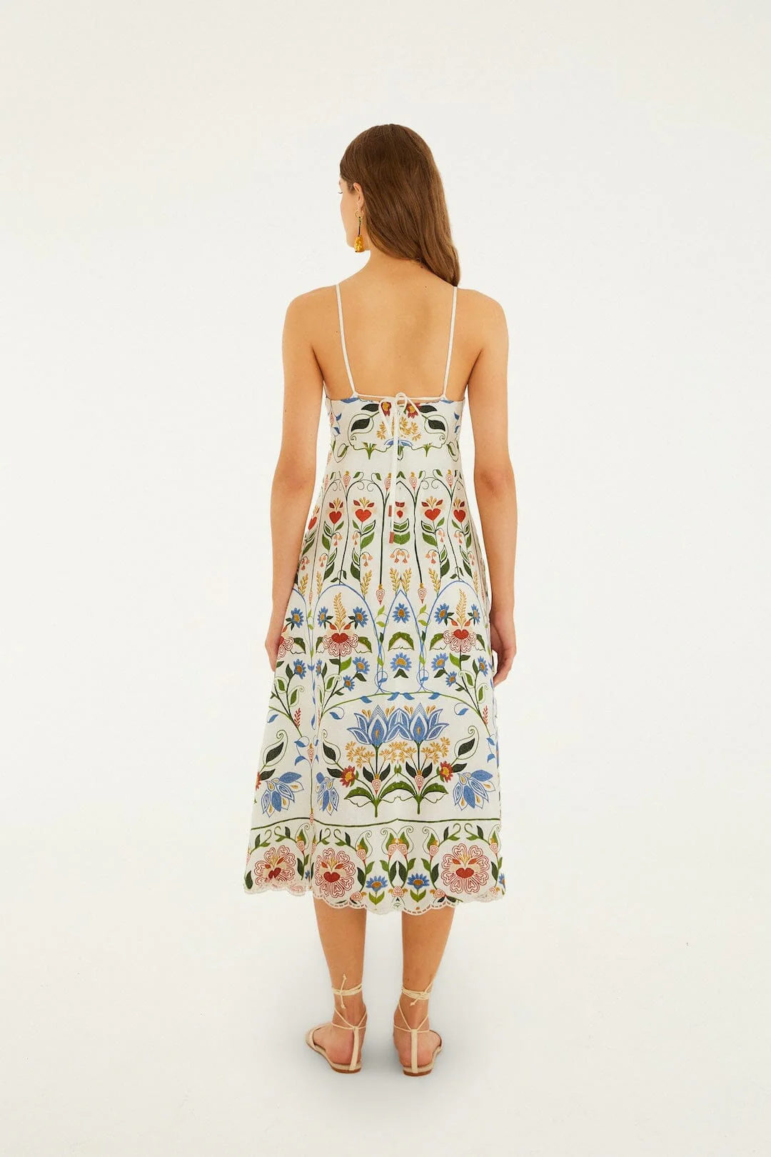 Off-White Stitched Garden Midi Dress