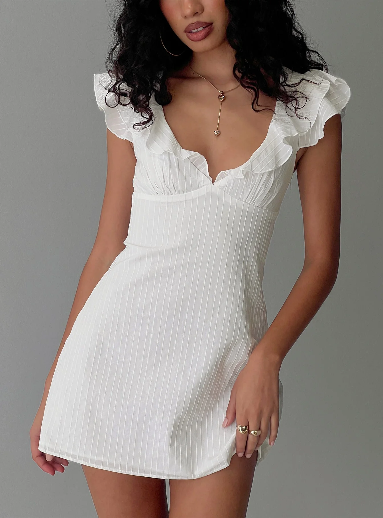 I Guess So Cotton Mini Dress White