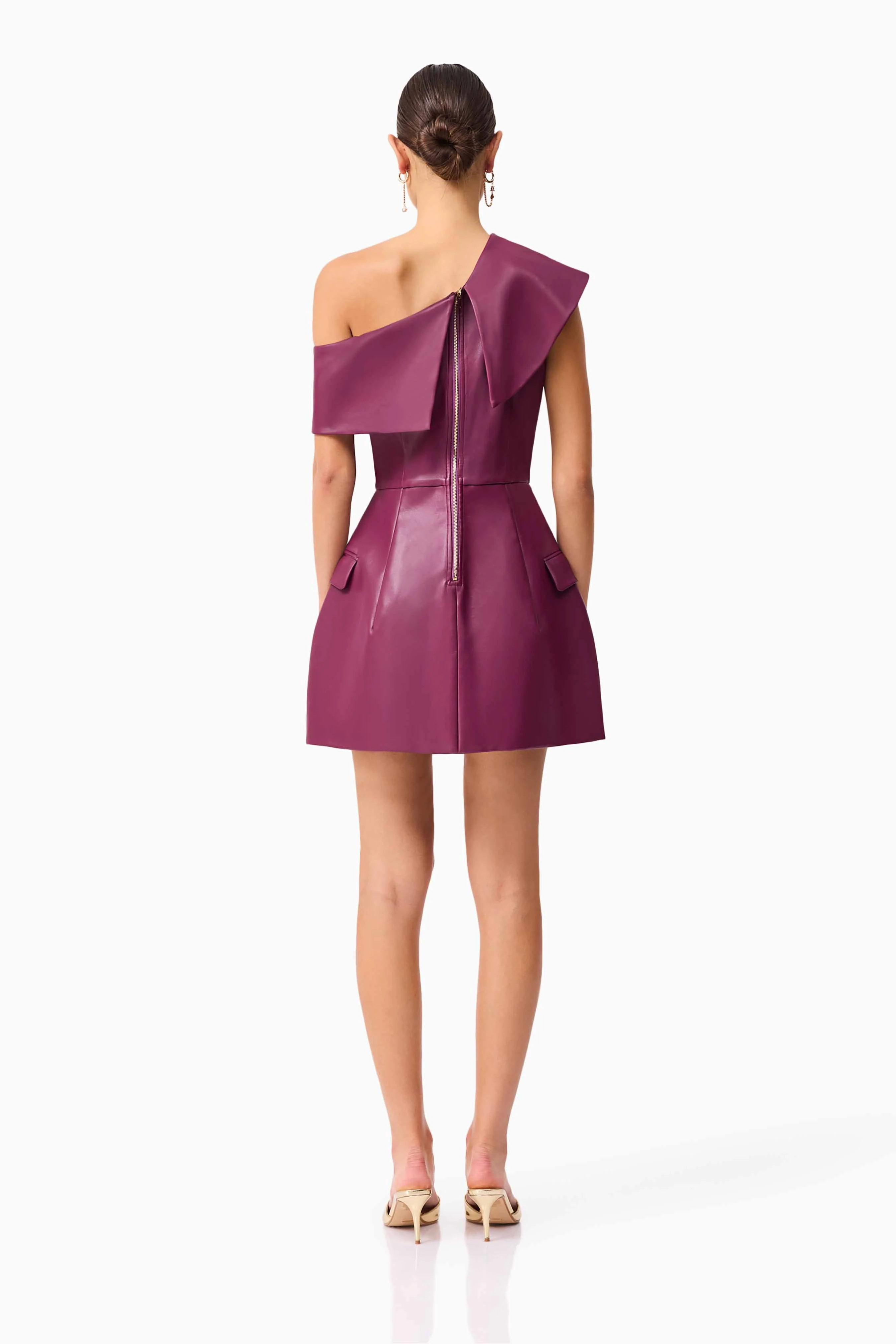 Nova Off The Shoulder Mini Dress in Purple