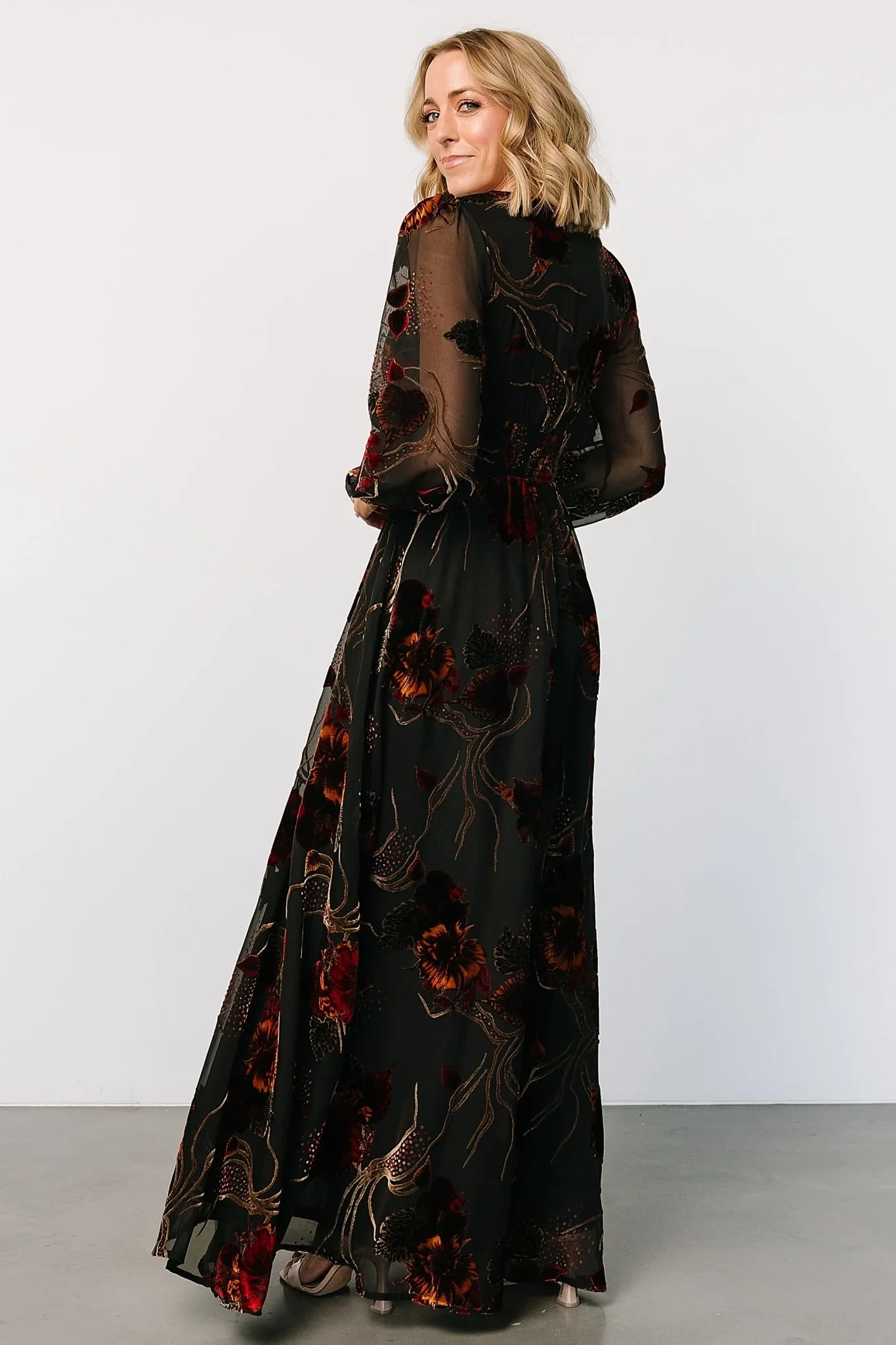 Mikla Maxi Dress | Black Multi