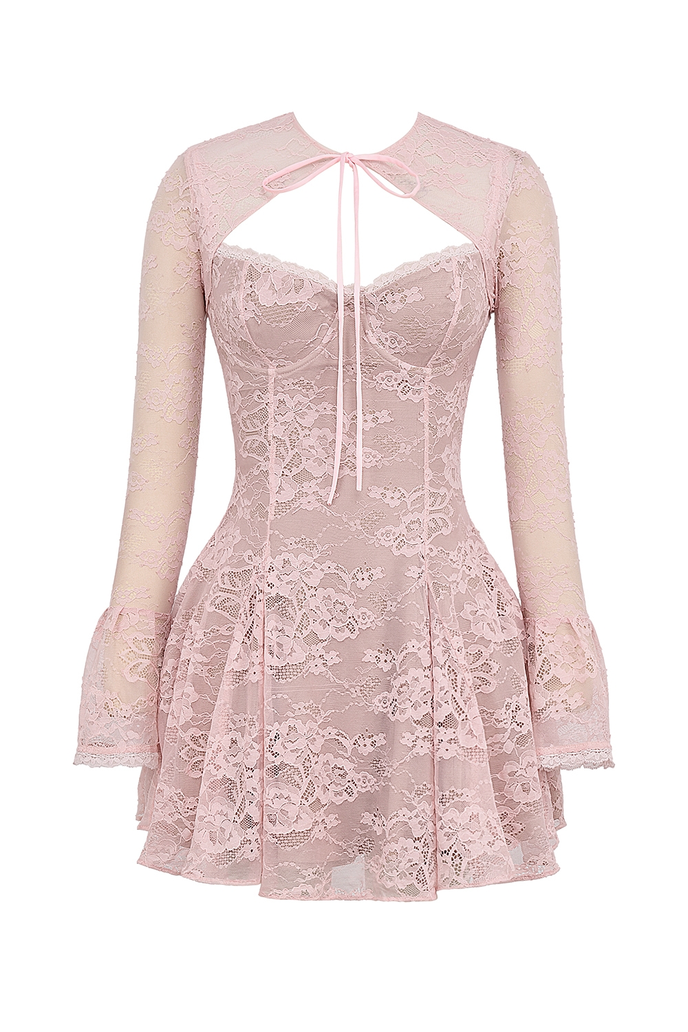 Perfectly Pink Lace Mini Dress