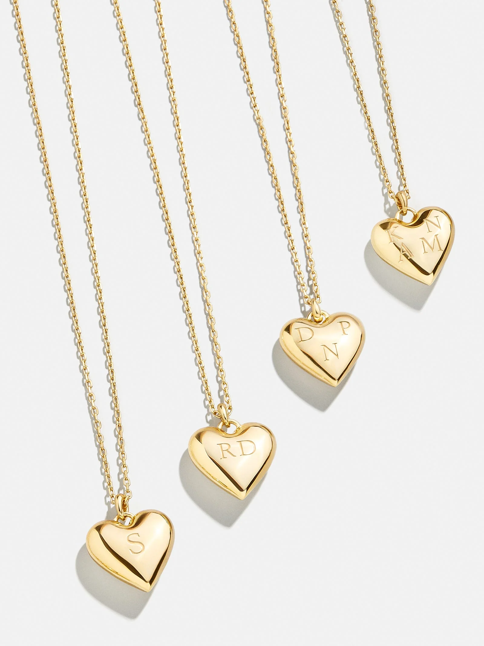 14K Gold Custom Bubble Heart Necklace - 14K Gold