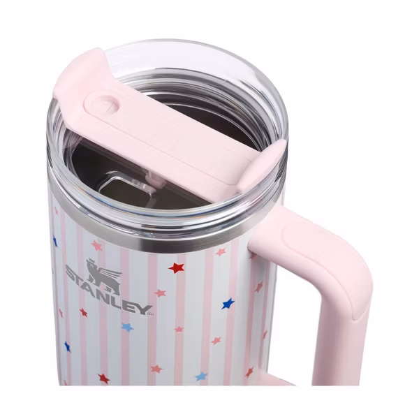 Stanley 40 oz Stainless Steel H2.0 FlowState Quencher Tumbler Pink Starry Stripes