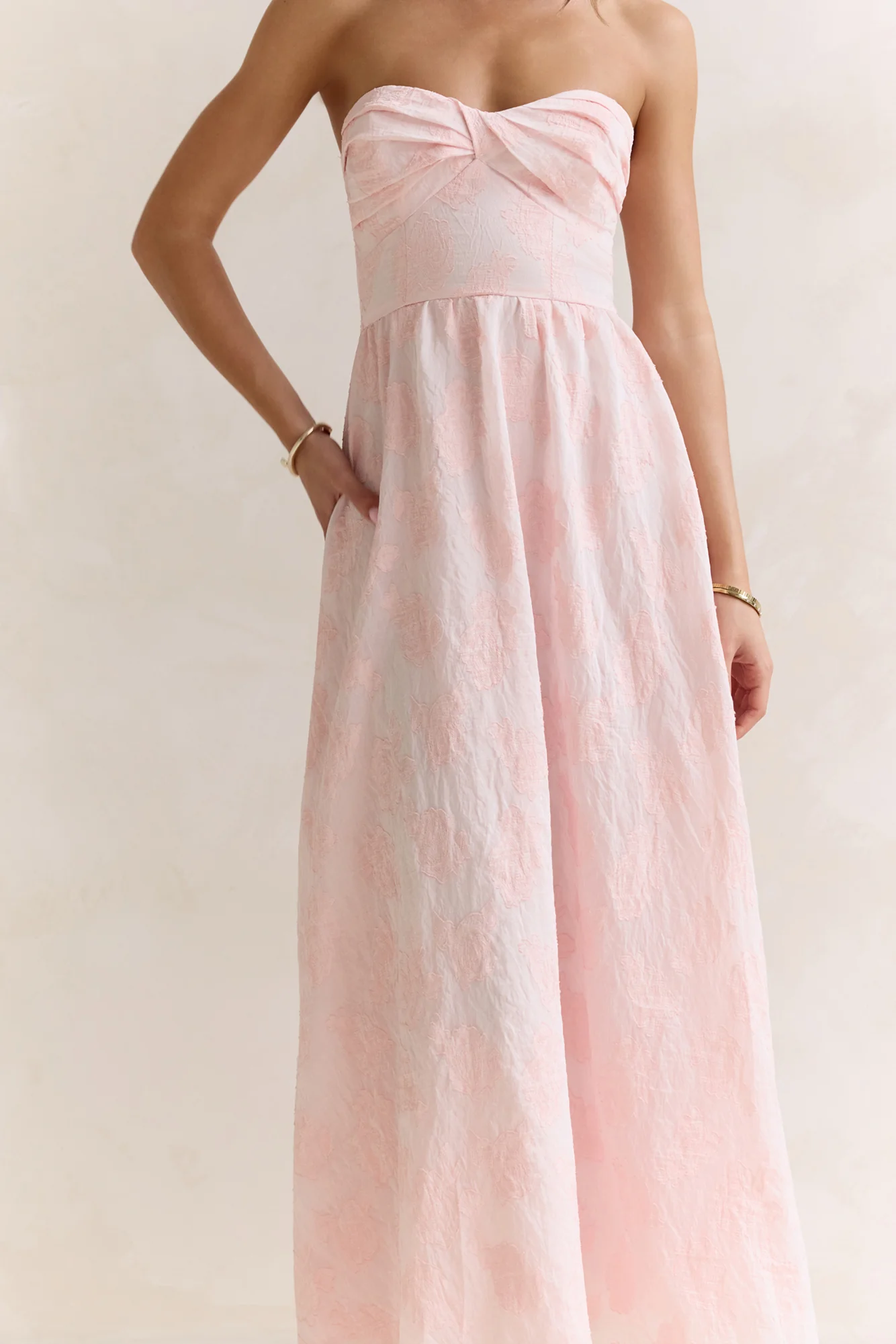 Wishes Deep Within Strapless Maxi Dress Pink - luluinthesky