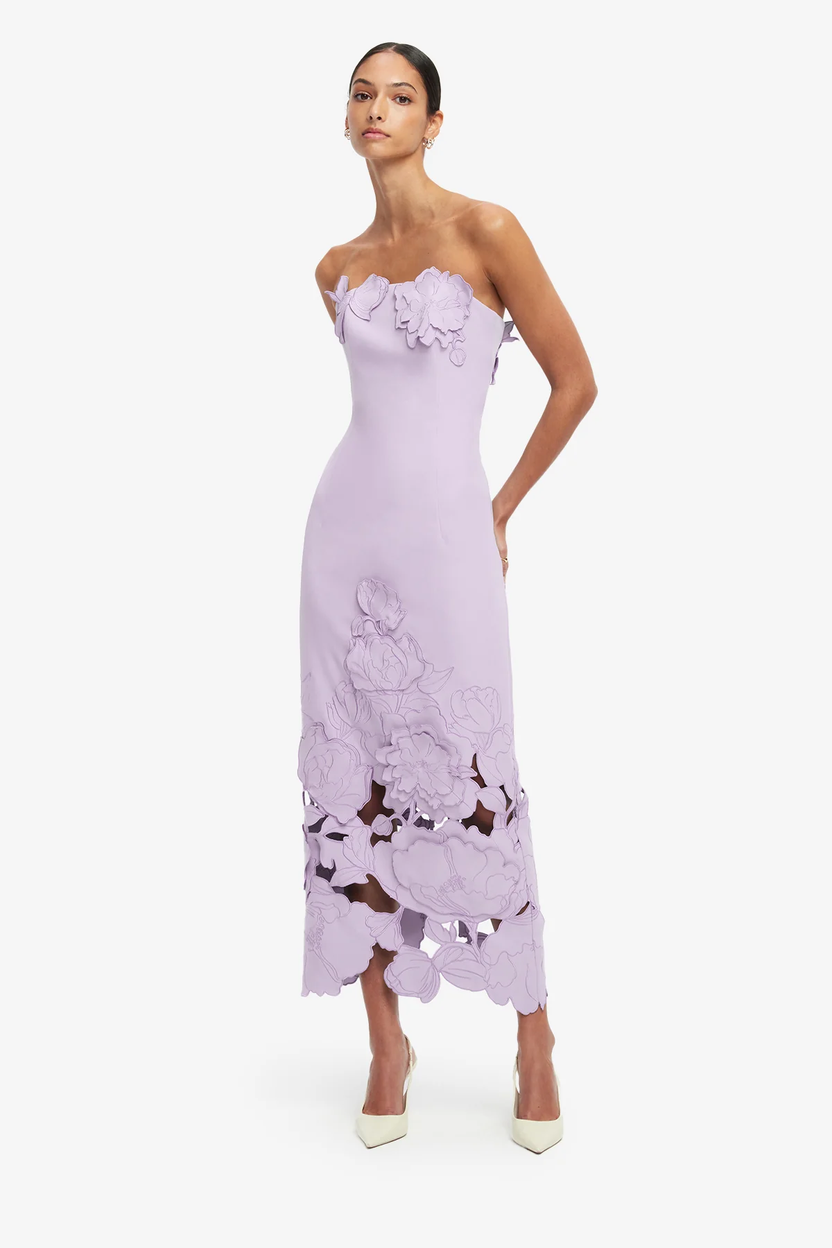 Rayna Appliqué Bustier Maxi Dress - Lilac