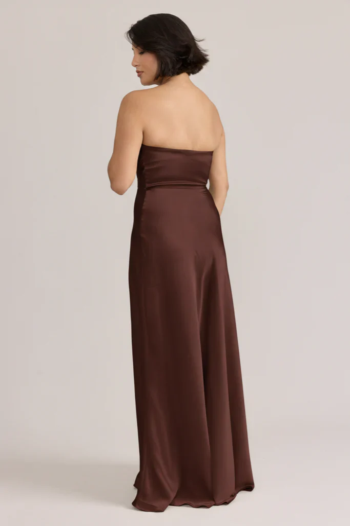 Ellapink Satin Dress | Ready To Ship | Mahogany