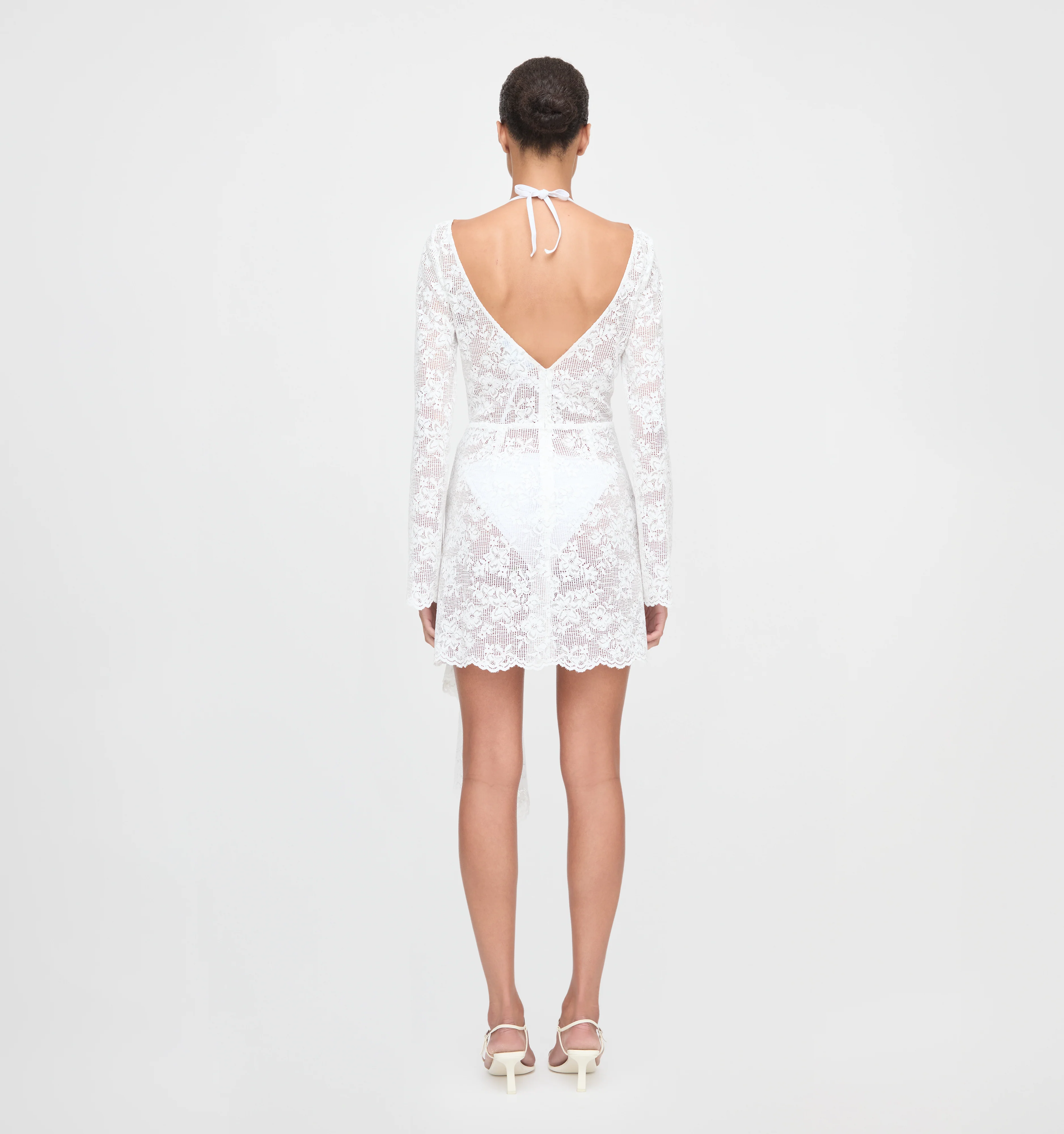 The Becca Dress - White Metallic Lace