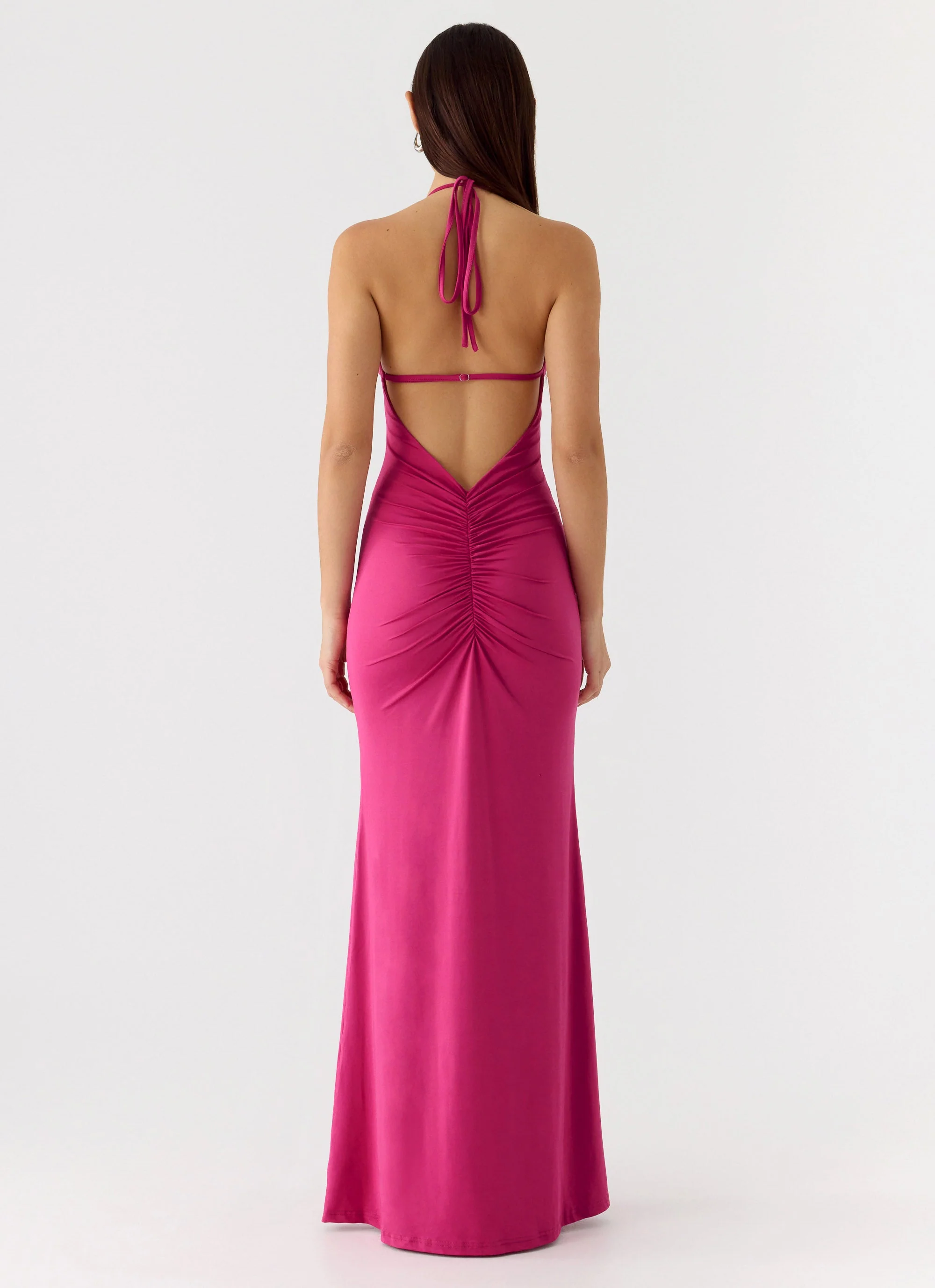 Have Your Attention Maxi Dress - Fuchsia