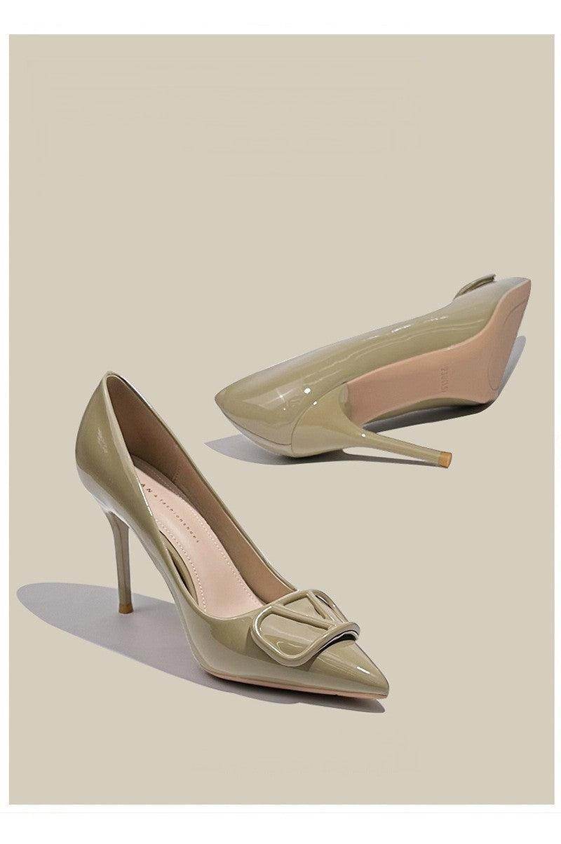 Faux Leather Pointy Stiletto Heels 726578630201