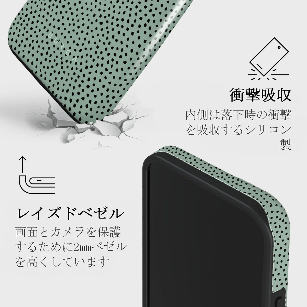 Mint Gelato - Dots iPhone 13 Mini ケース