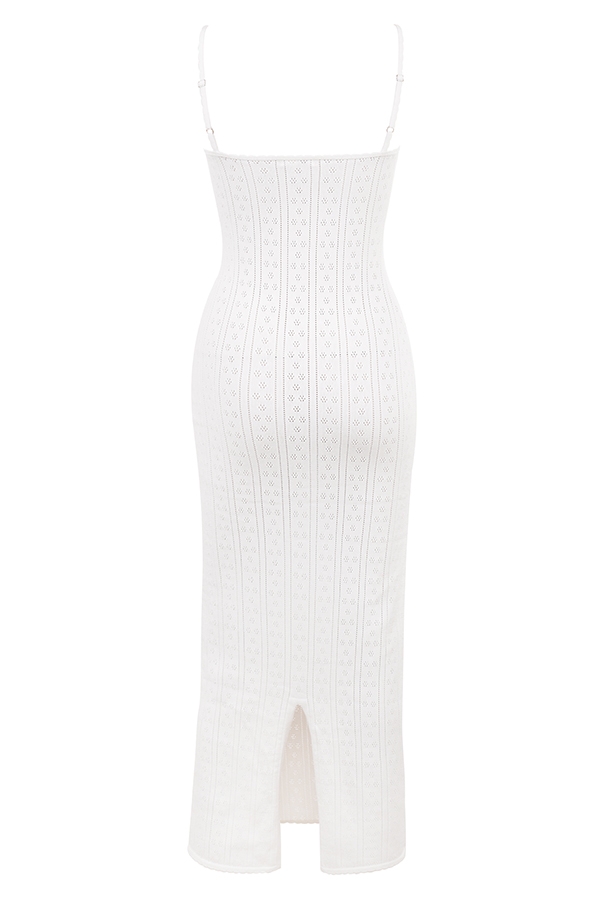 White Knit Maxi Dress