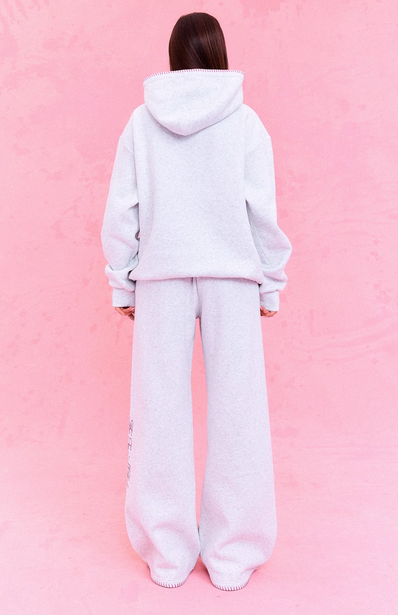 The Social Club Elena Wide Leg Sweatpants Grey Marle