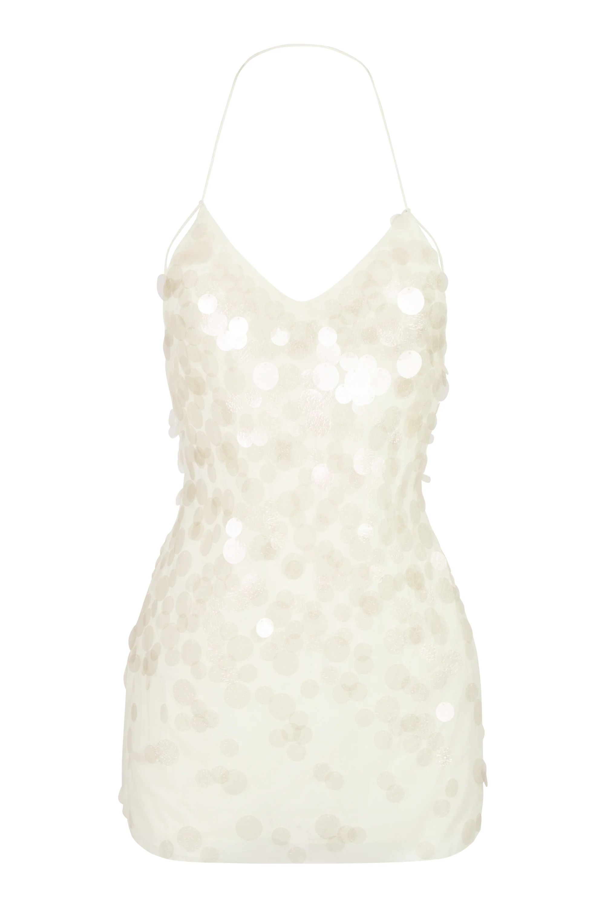 Embellished Mini Dress in Pearl