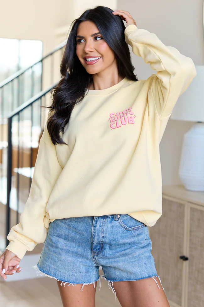 Cool Aunts Club Yellow Graphic Sweatshirt