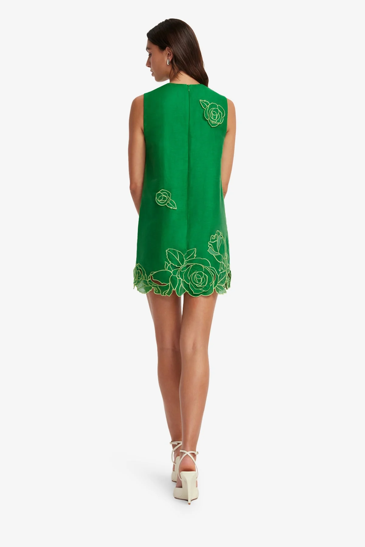 Yvonne Appliqué Mini Dress - Verdant