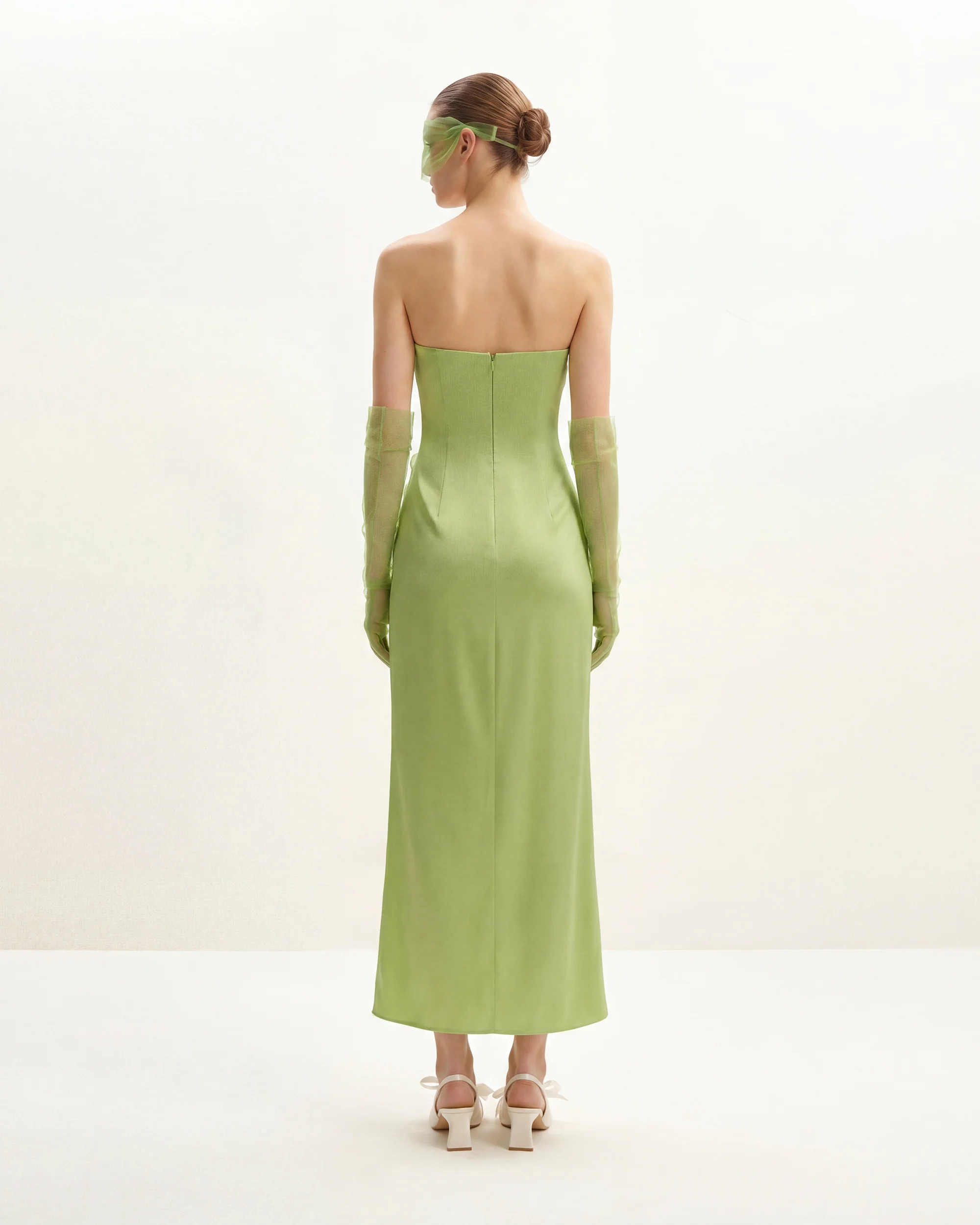 Floral Embroidered Long Dress - Green - FASHION NOB