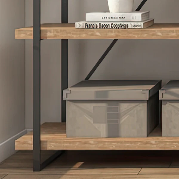 Industrial Cross Back Bookshelf