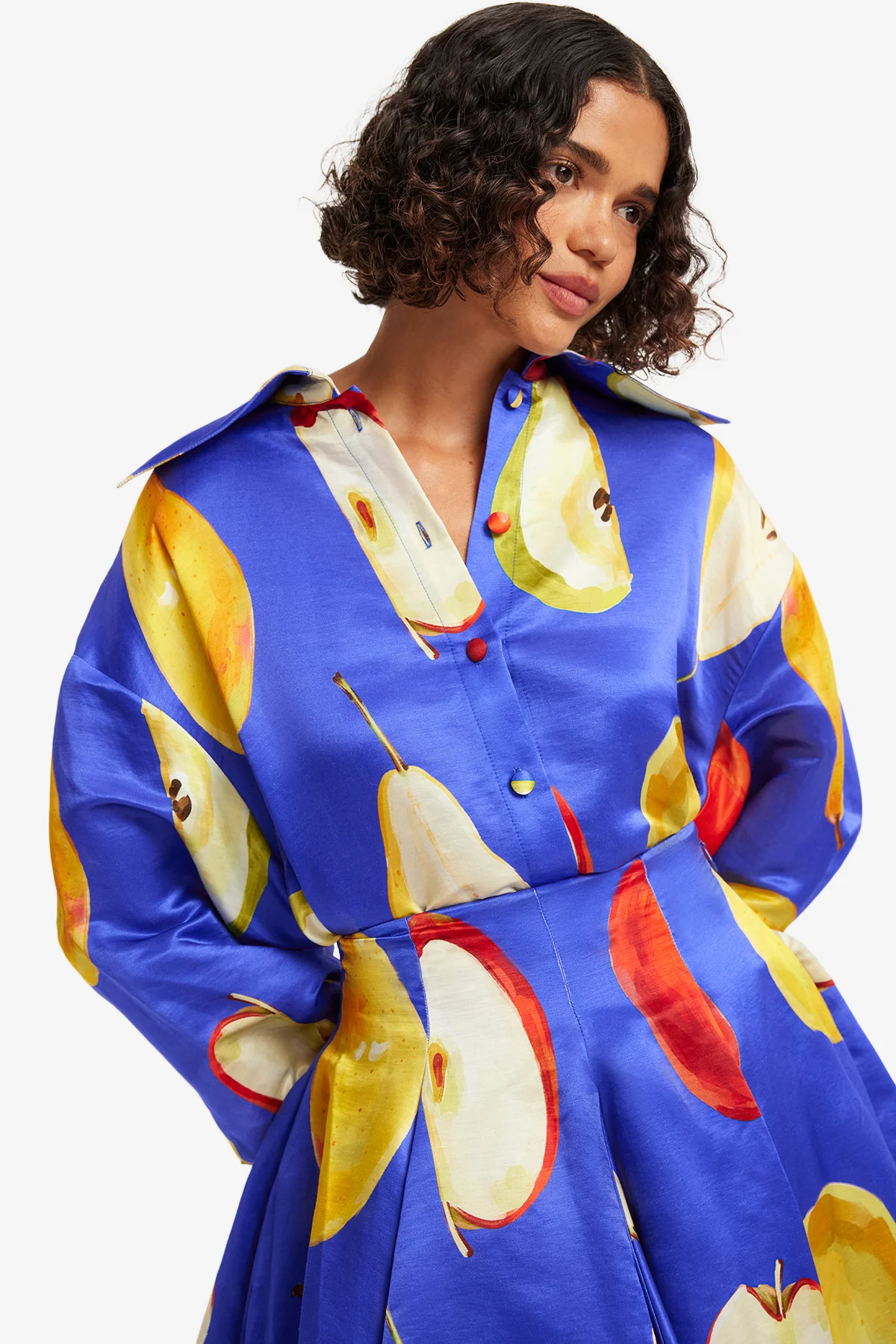 Kathleen Linen Blouse - Pear Print