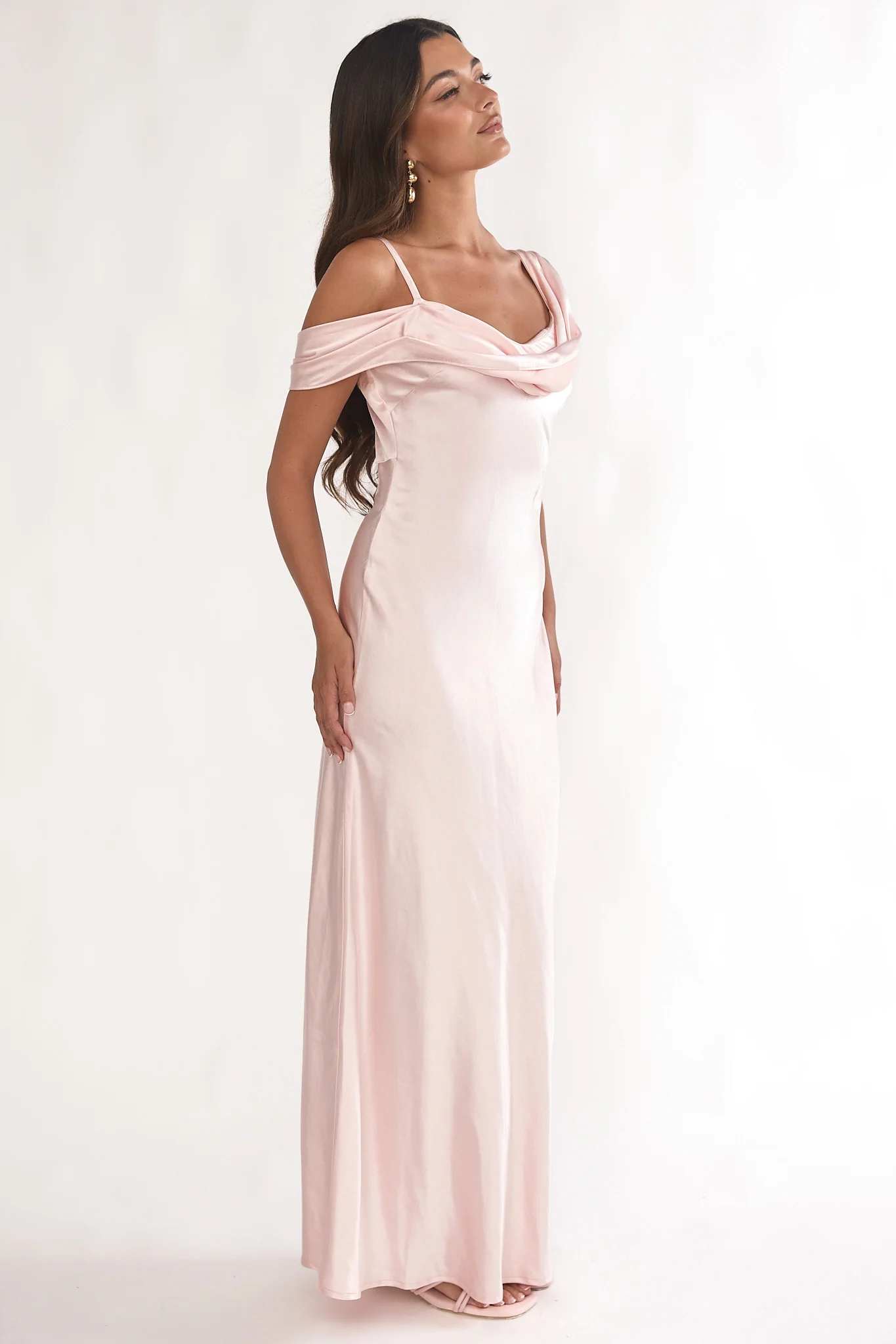 Emelle Asymmetric Neckline Maxi Dress Pink - luluinthesky