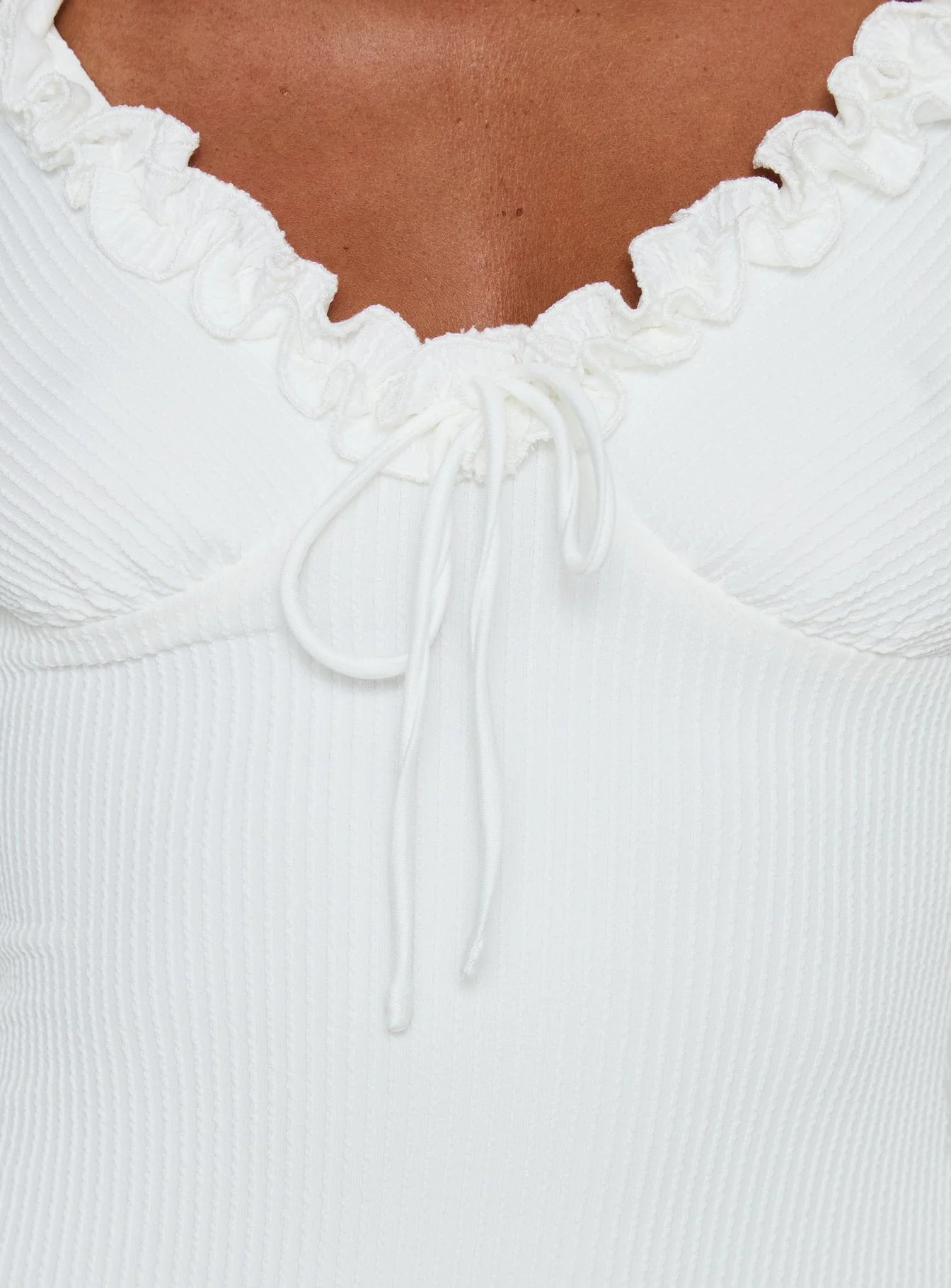 Elsy Ruffle Mini Dress White