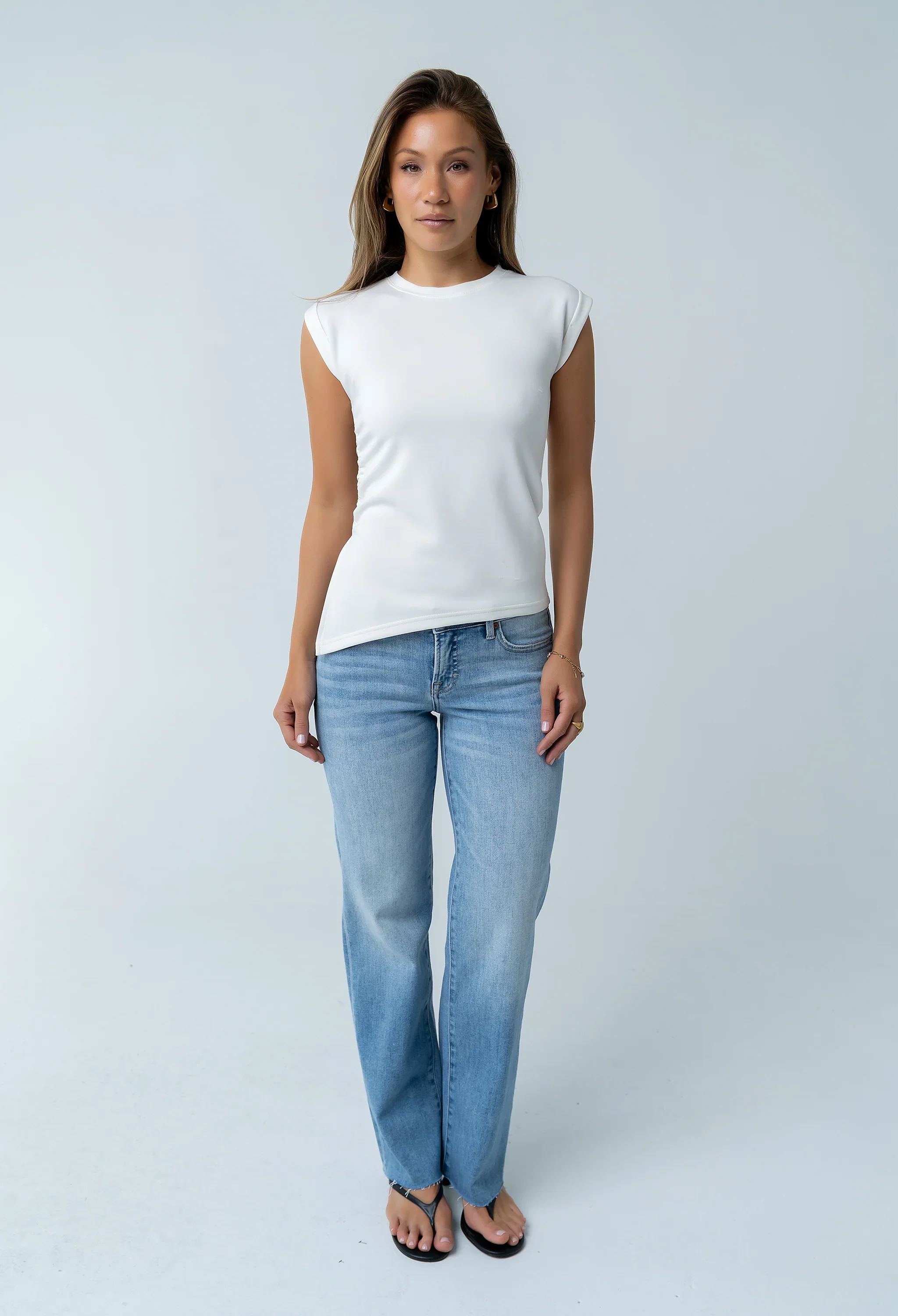 Johny Asymmetrical Top in White