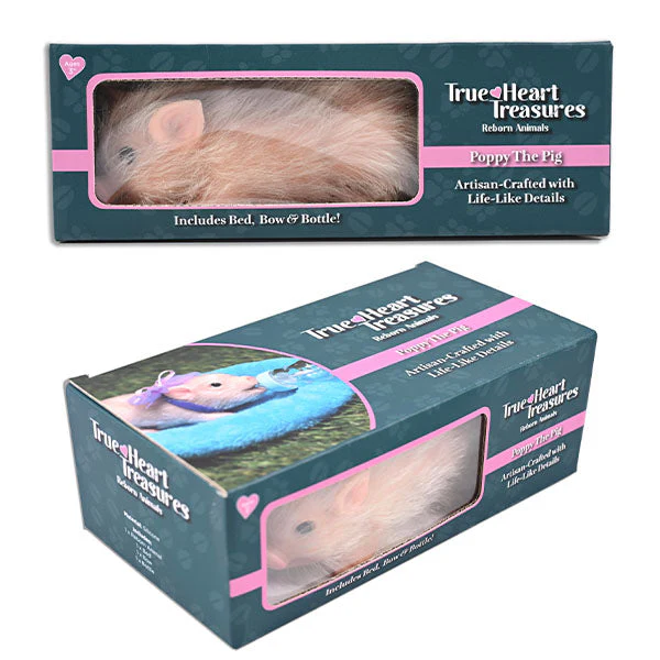 TrueHeart Treasures Reborn Animals: Realistic Mini Silicone Newborn Baby Piglets (Multiple Colors)