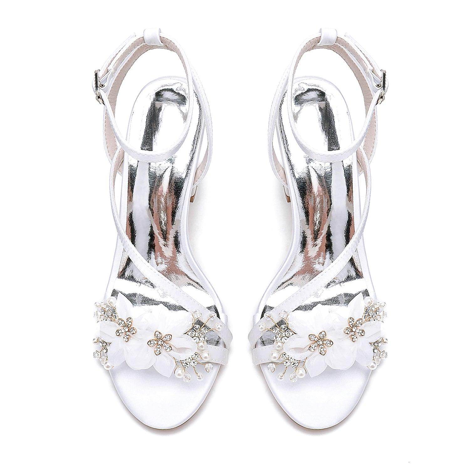 Chunky Heel 8.5cm Silk-Like Shoes CK0448