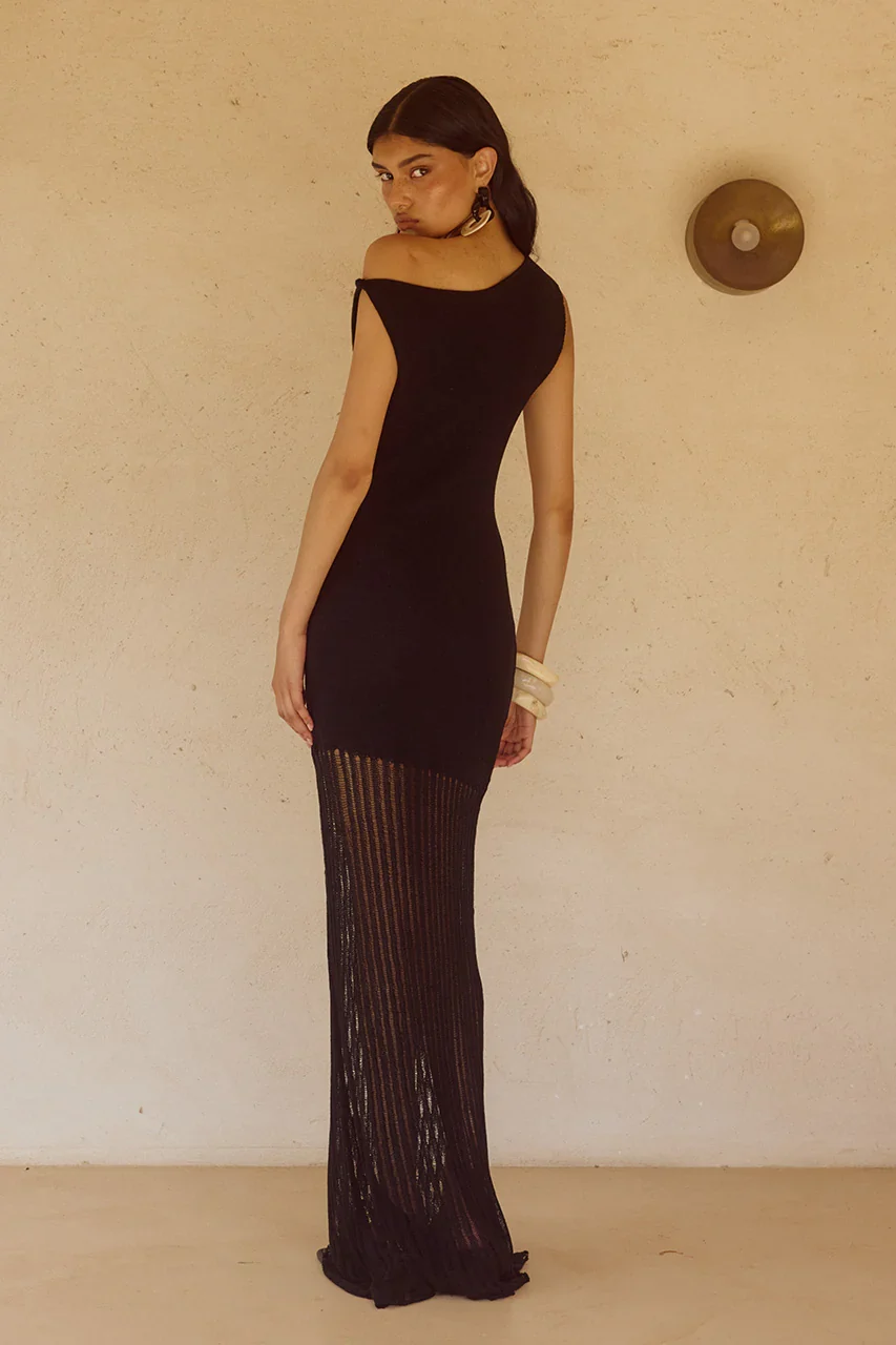 JACQUES KNIT MAXI DRESS - BLACK