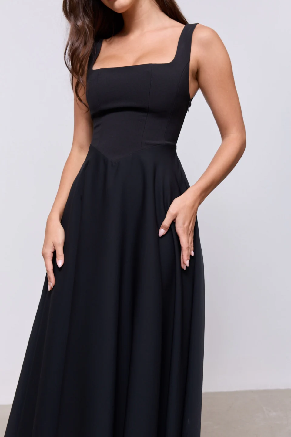 Square Neck Midi Dress