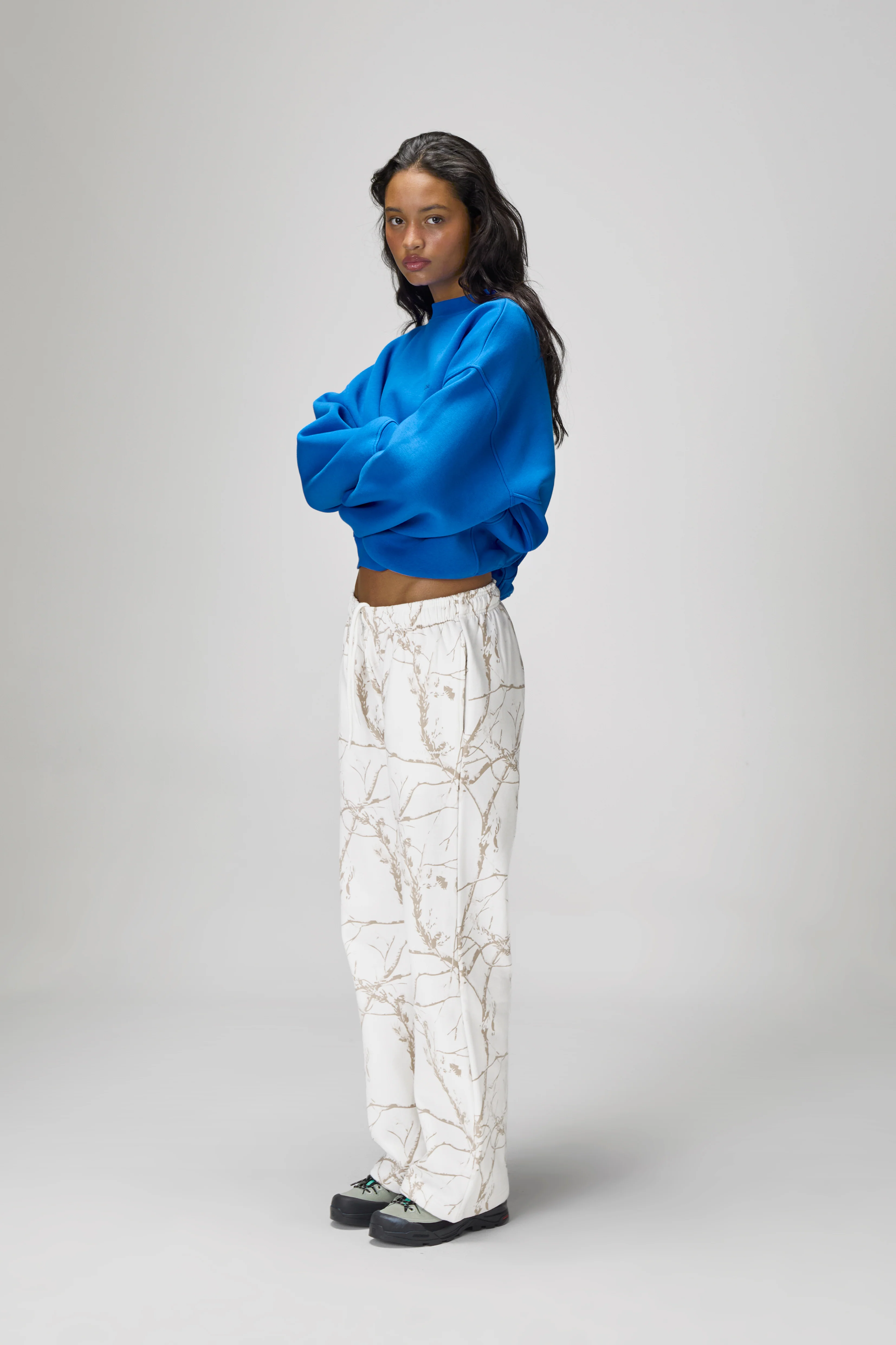 Ranch Wide Leg Sweatpants in Milk Camo