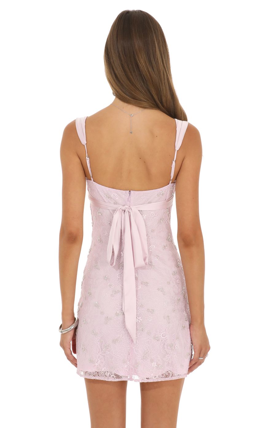 Lace Mini Dress in Blush Pink