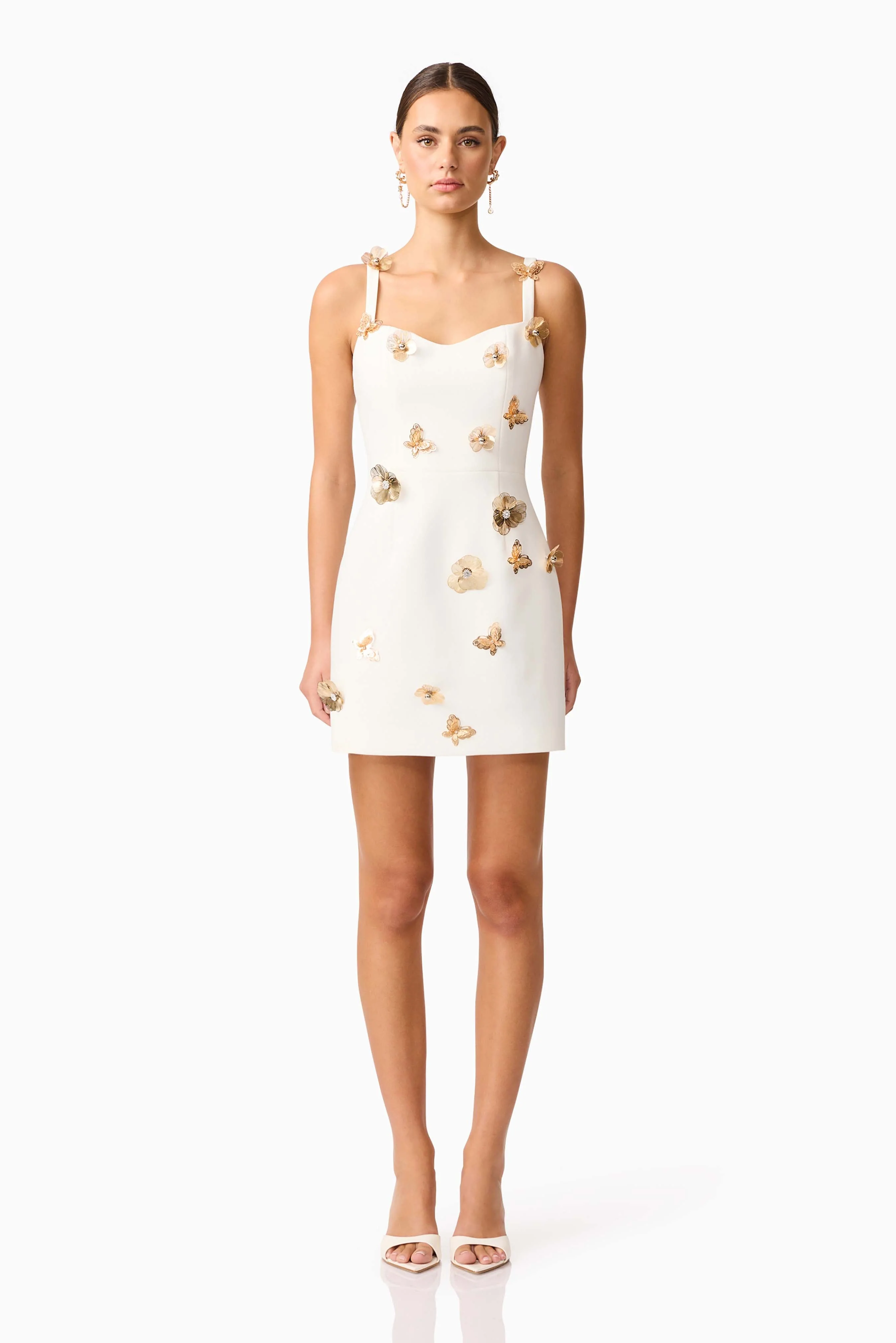 Mira Sweetheart Mini Dress in White