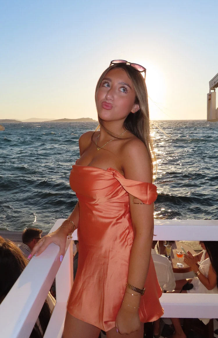 Zoella Orange Off The Shoulder Mini Dress