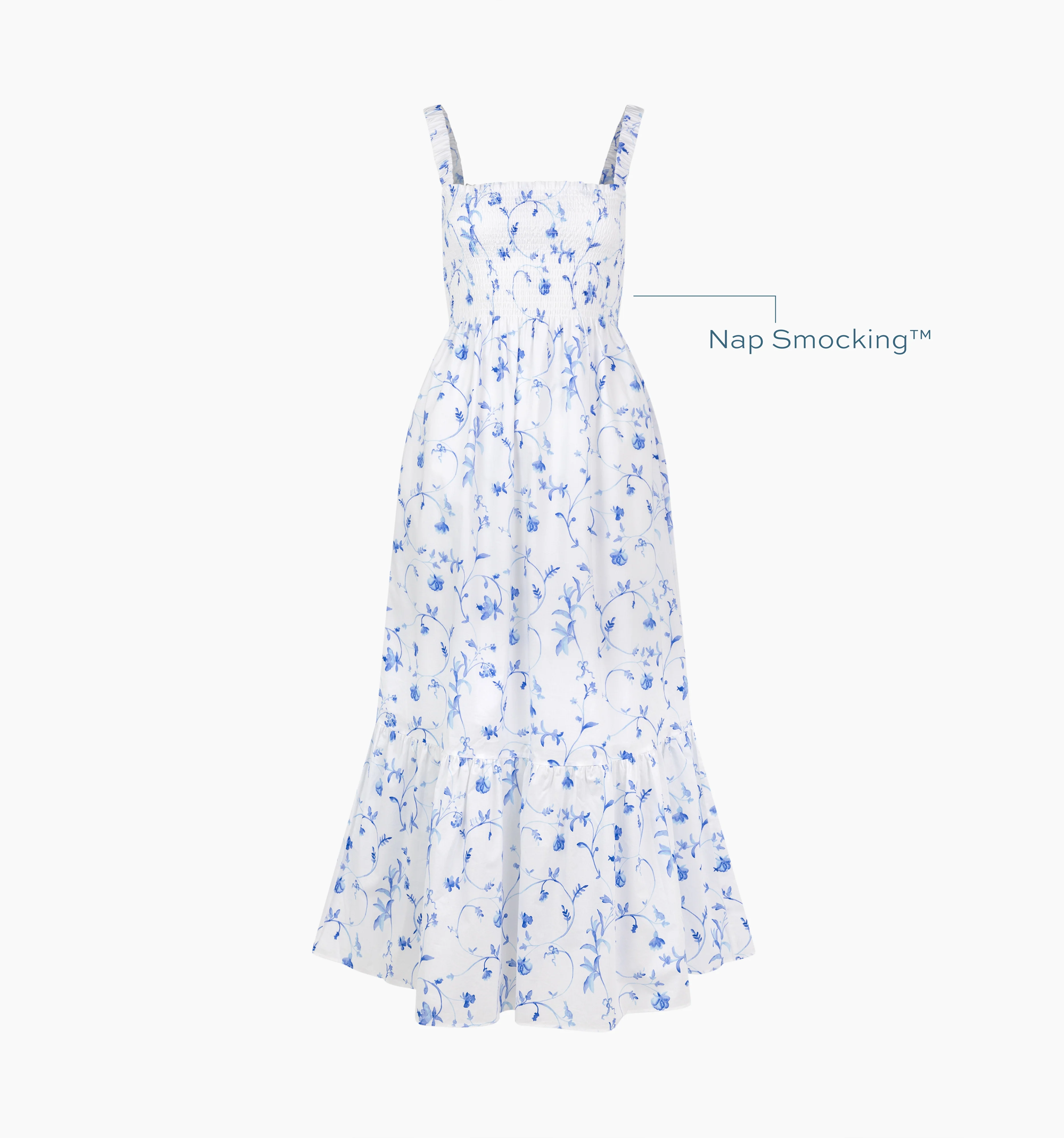 The Anjuli Nap Dress - Blue Botanical