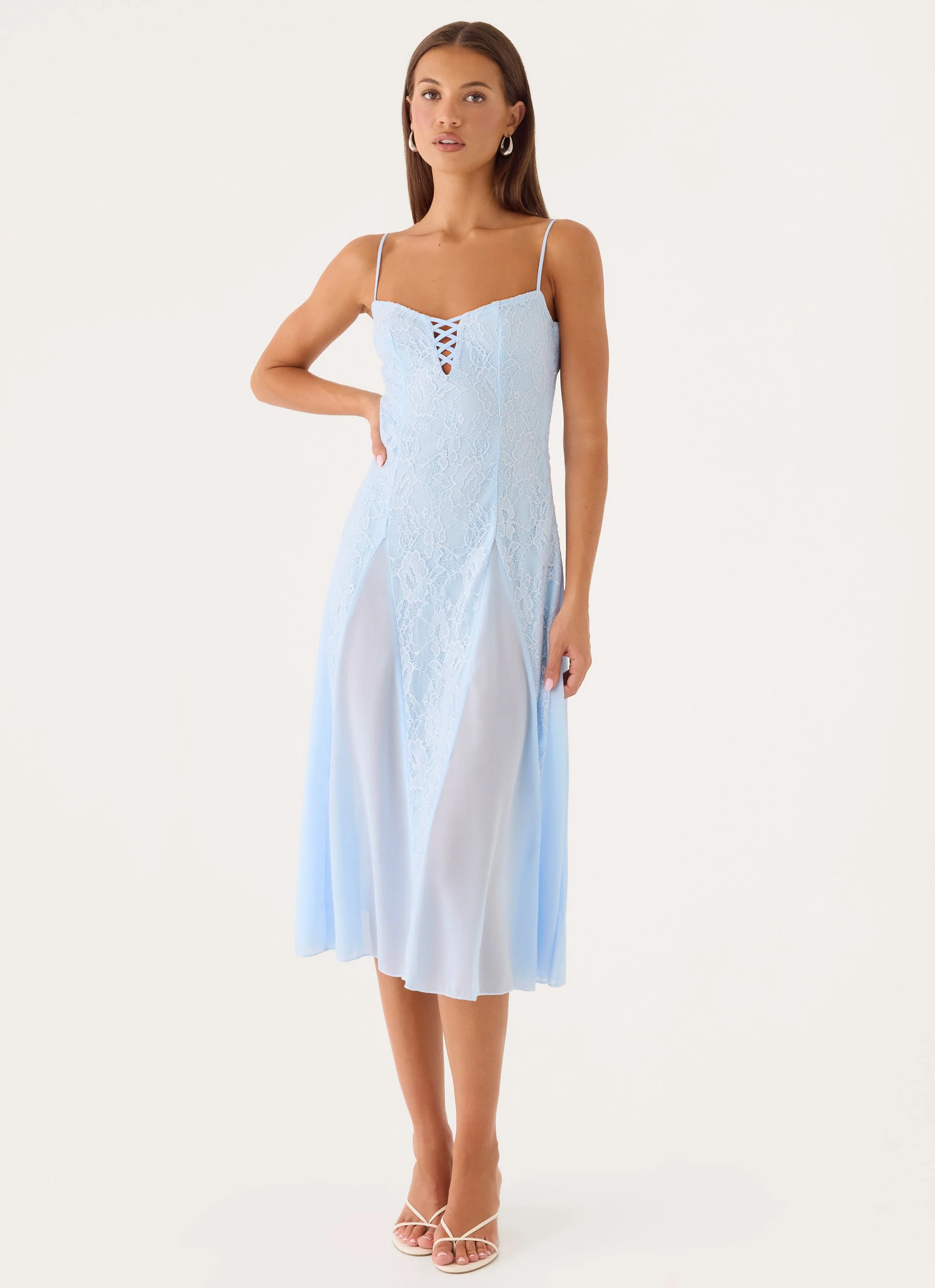 Erynda Midi Dress - Blue - luluinthesky