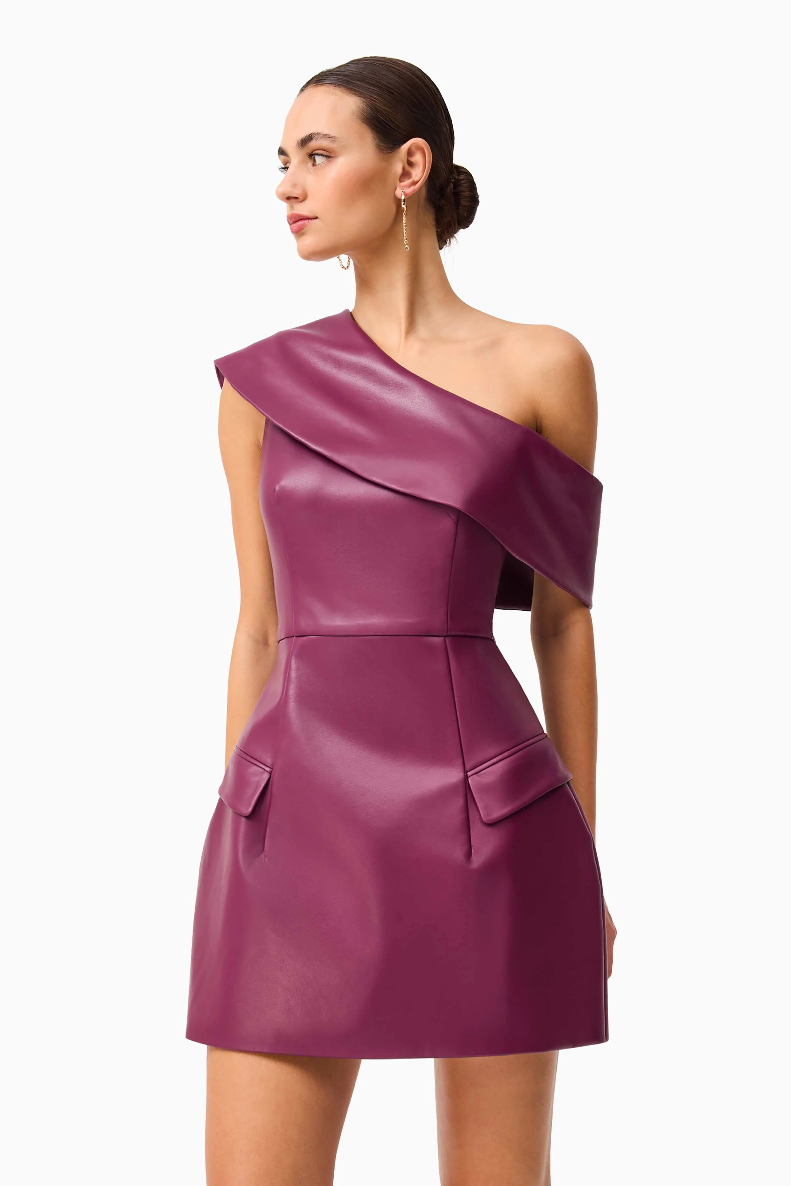 Nova Off The Shoulder Mini Dress in Purple