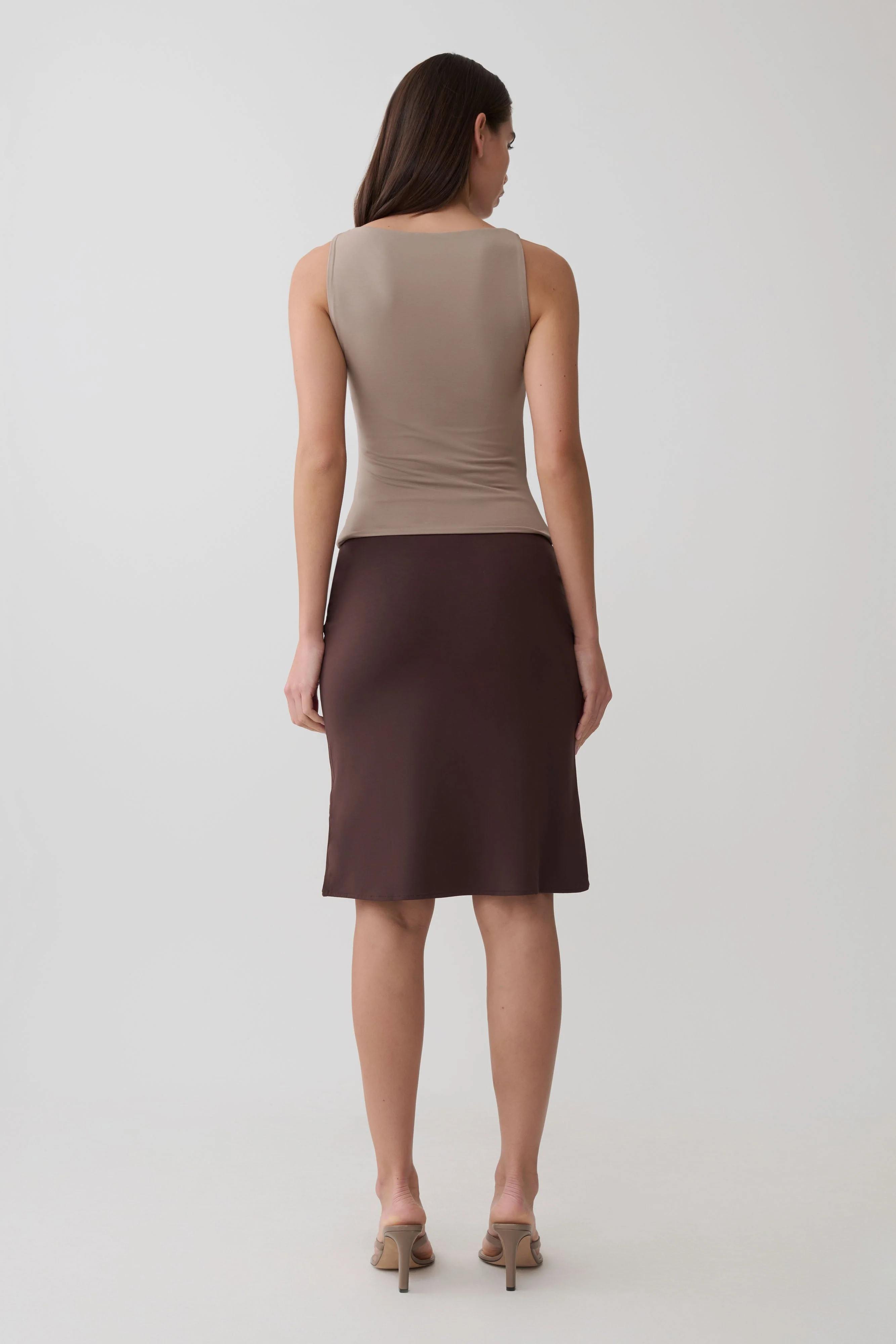 Greer Knee Length Skirt - Espresso